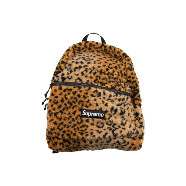 Supreme Leopard Print Backpack - Brown