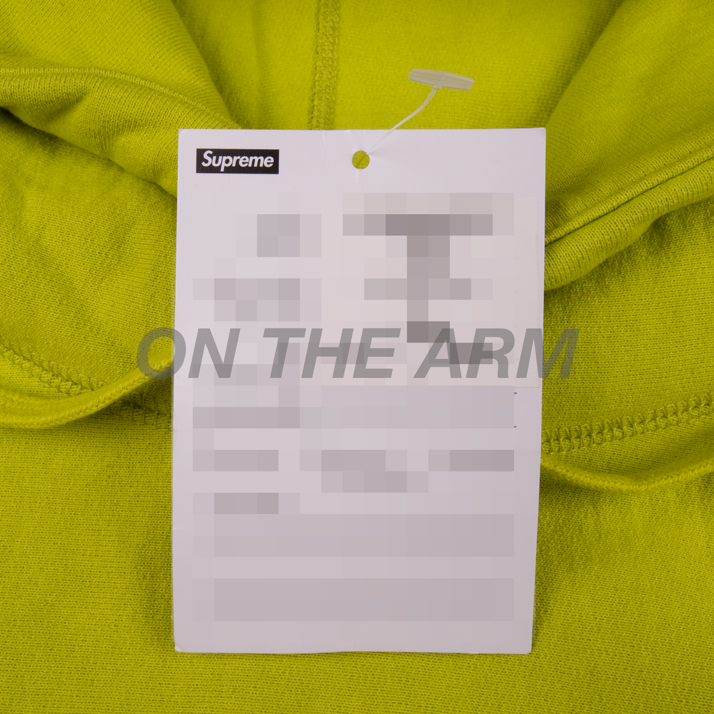 Acid green supreme box top logo hoodie