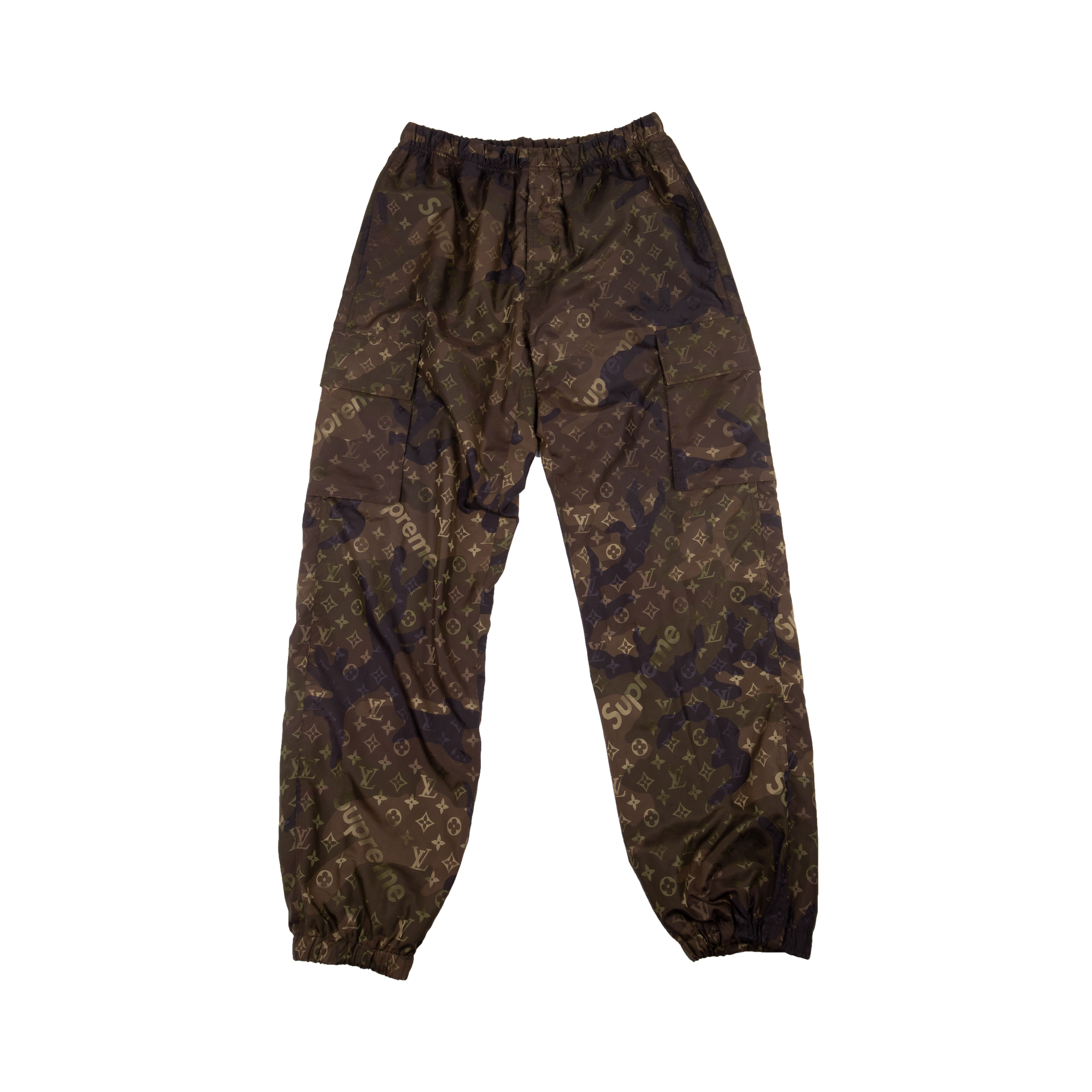 Supreme Camo Louis Vuitton Cargo Joggers On The Arm