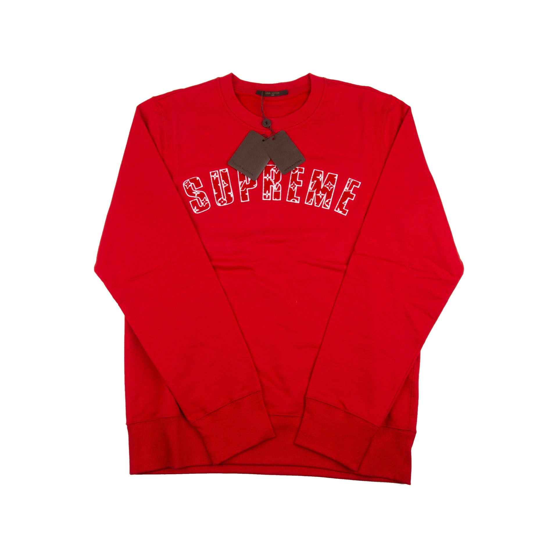 Supreme Red Louis Vuitton Logo Crew