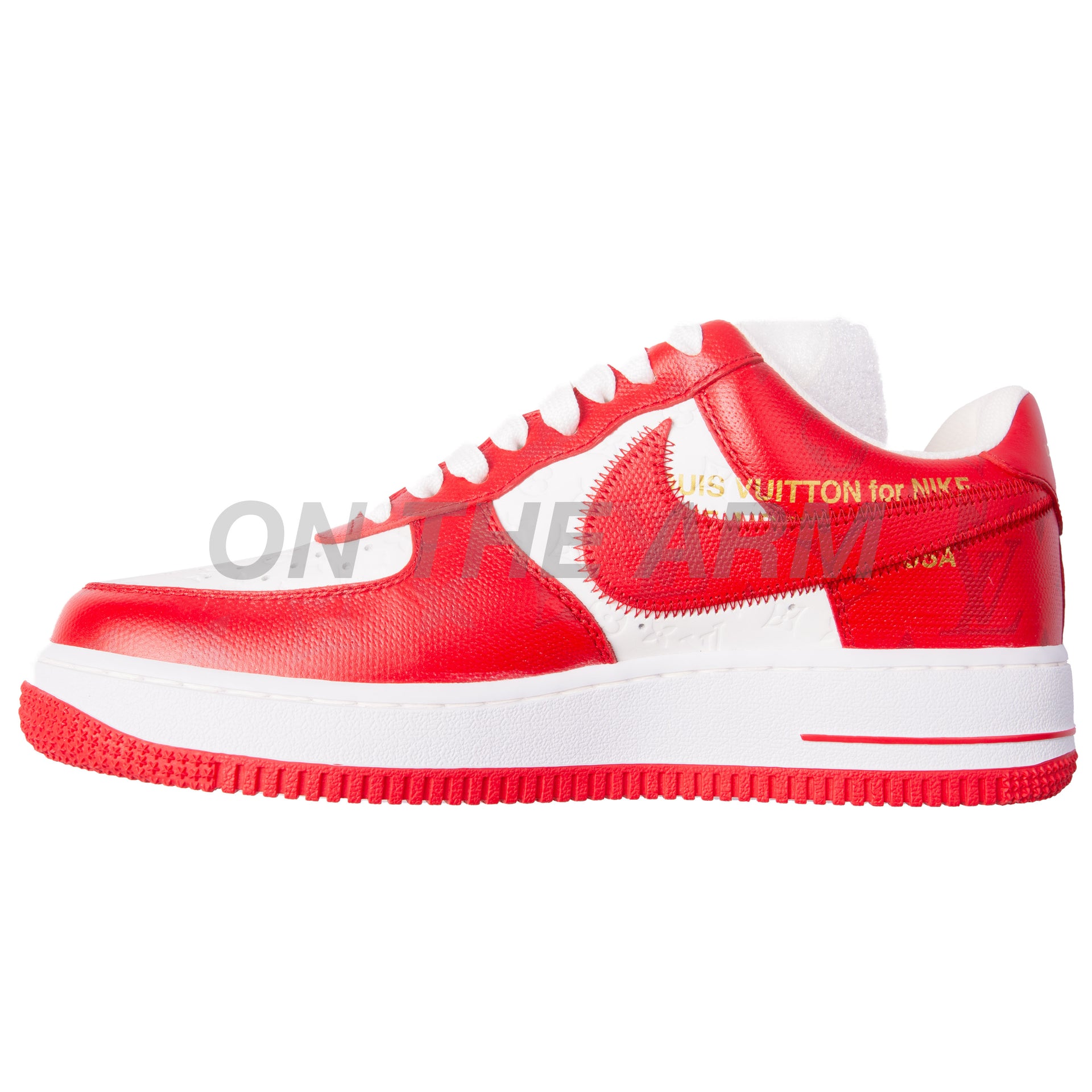 Louis Vuitton White/Red Nike Air Force 1 Low