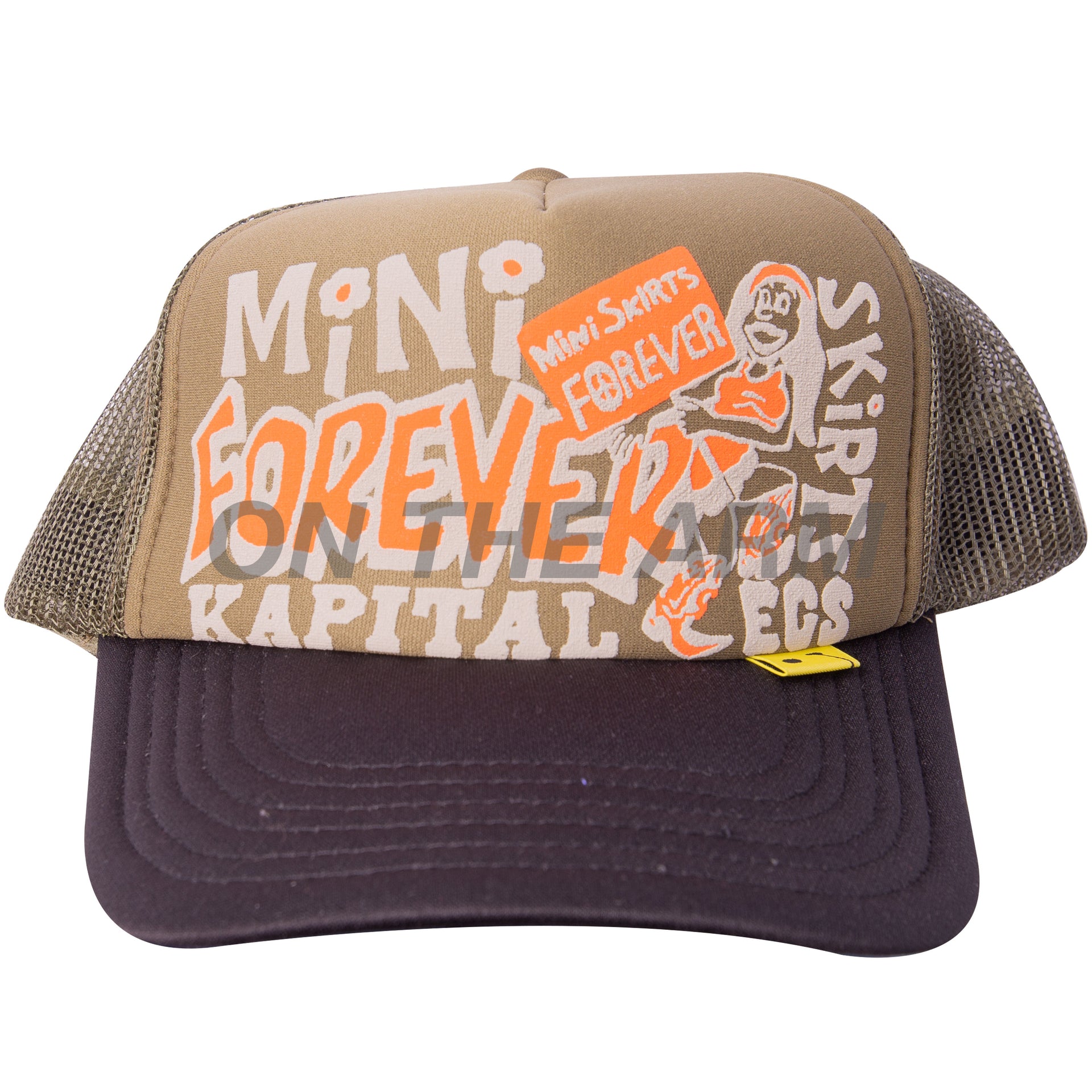 Kapital Olive/Black Mini Skirt Trucker Hat
