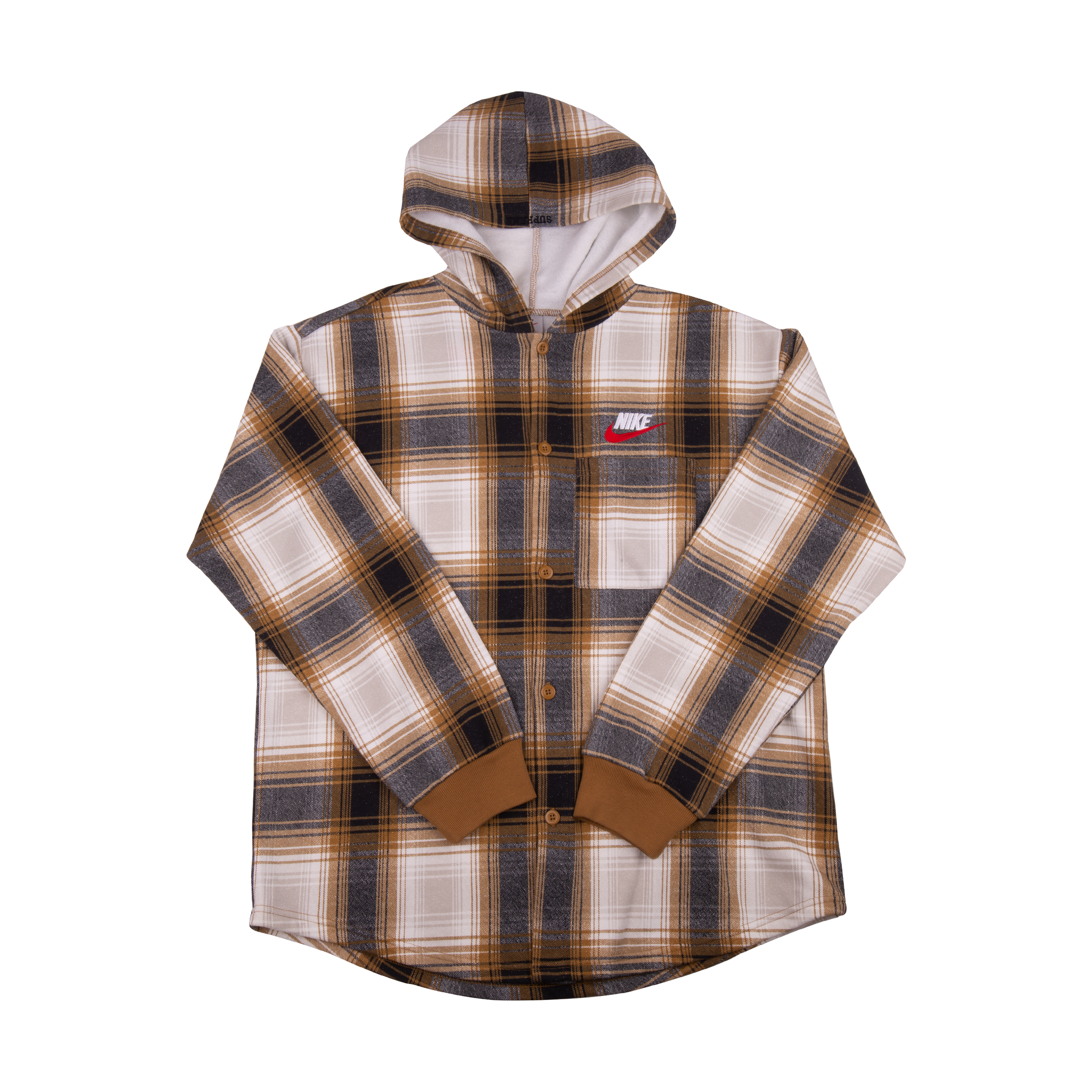Supreme Nike Mustard Flannel Hoodie On The Arm