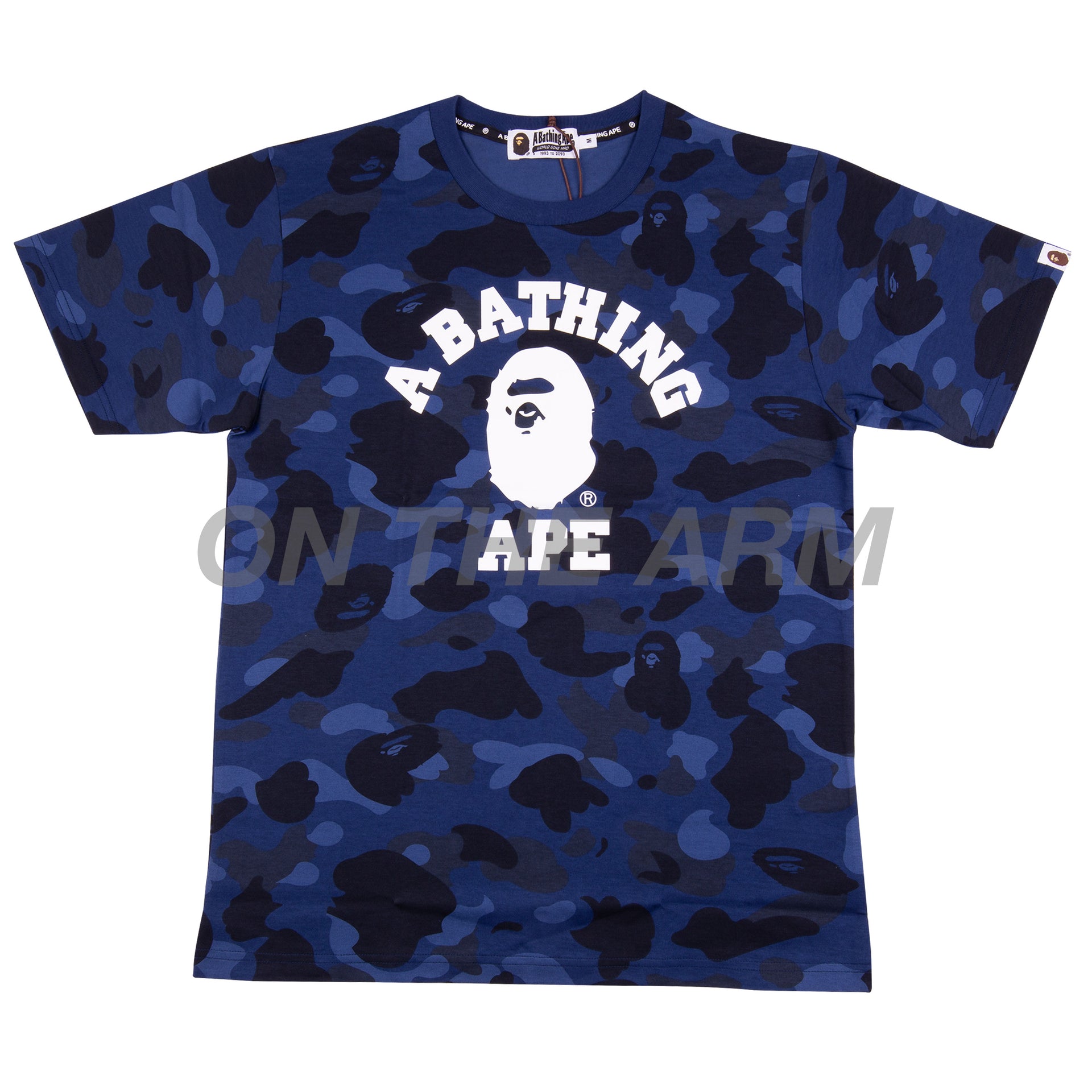 Bape Navy Camo College Tee