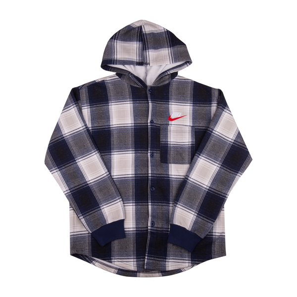 Supreme Nike Navy Flannel Hoodie