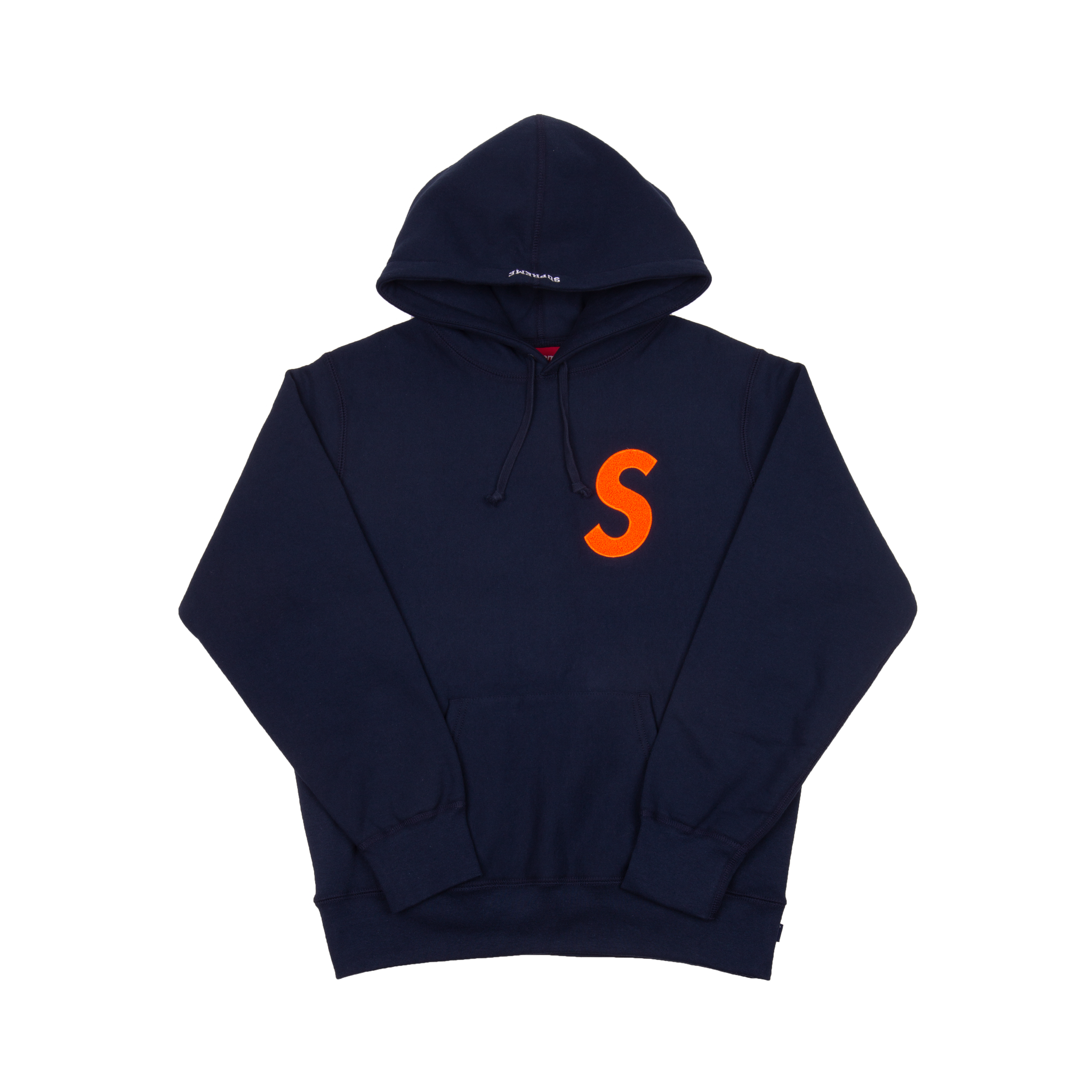Supreme Orange Navy S Logo Hoodie