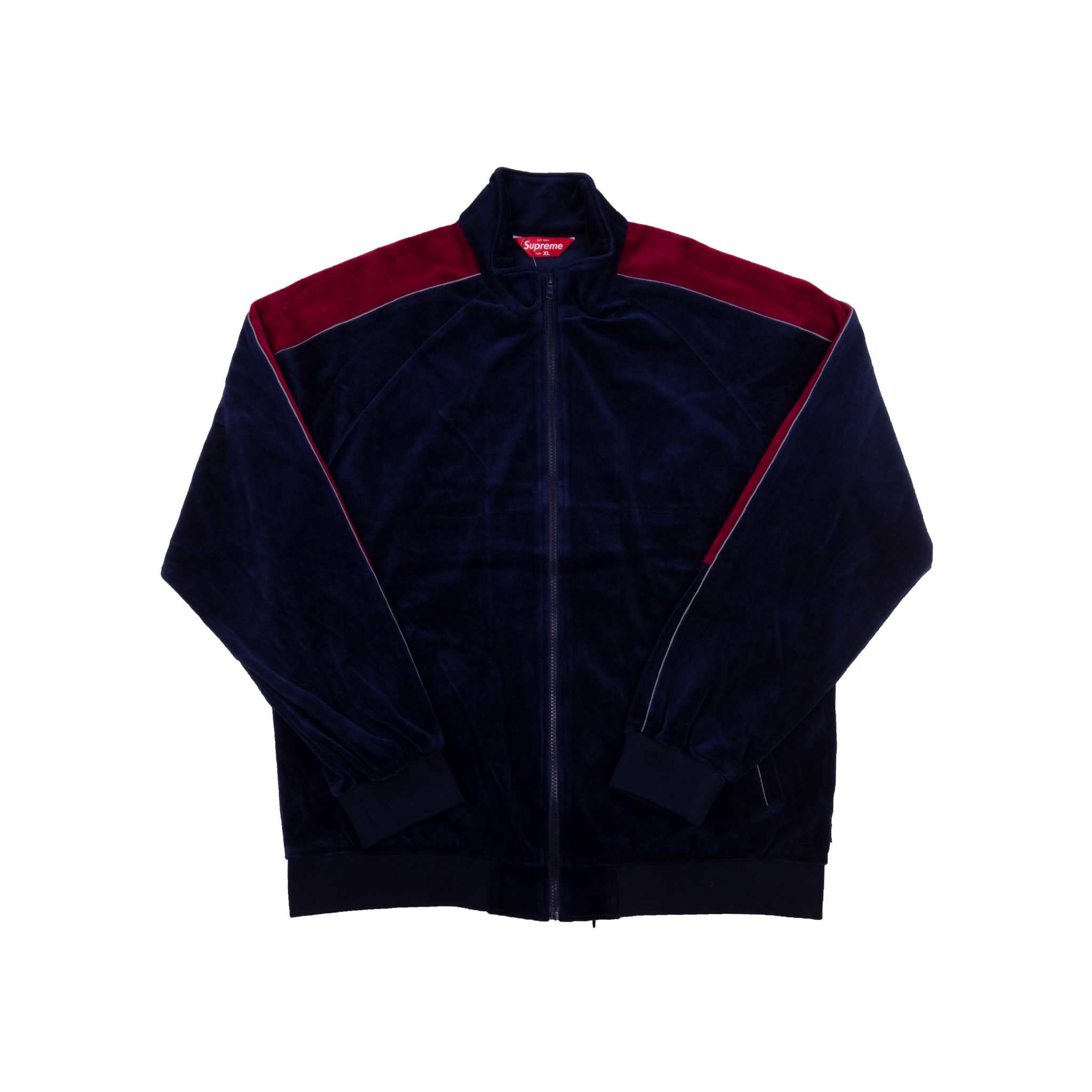 Supreme Navy Velour Track Jacket – On The Arm