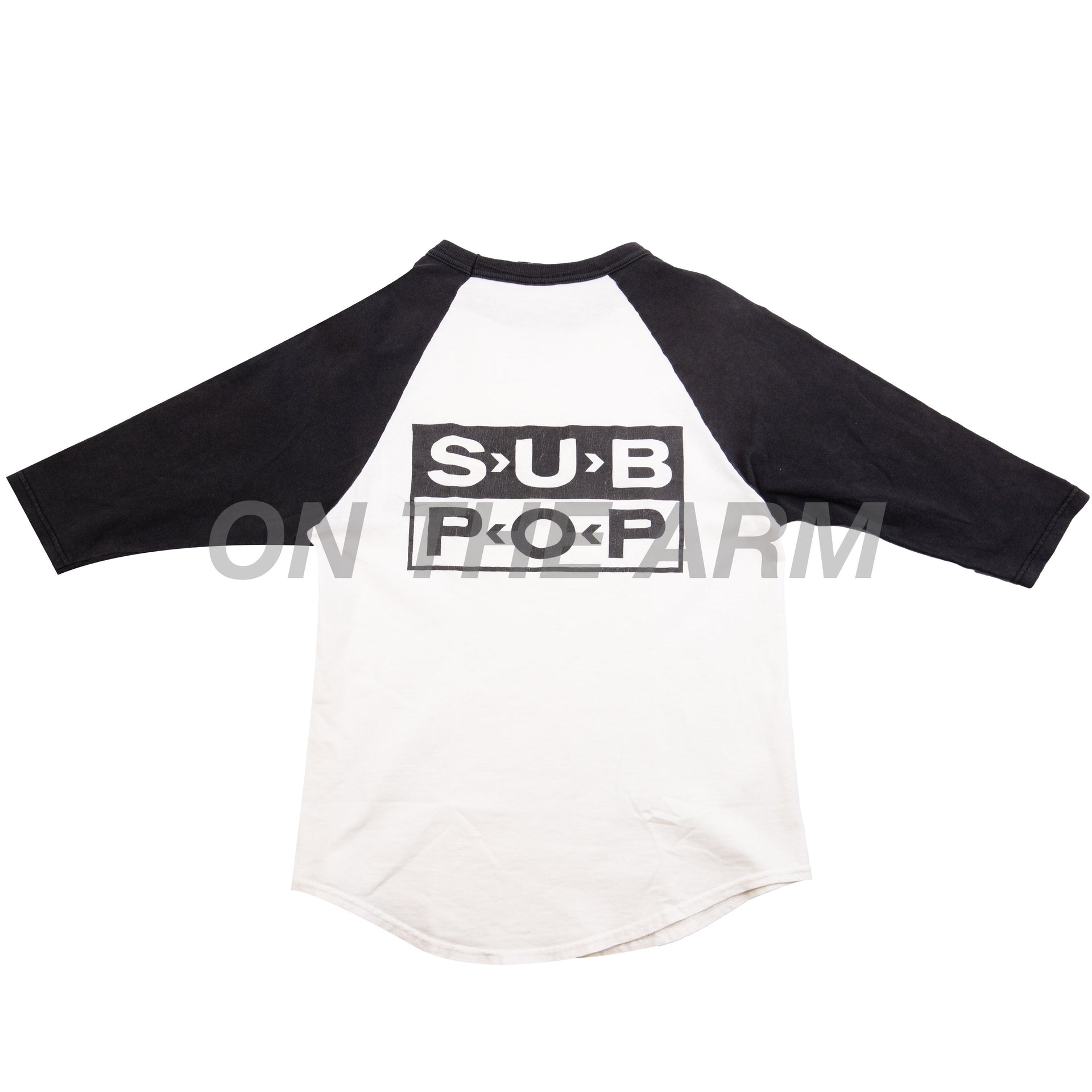 Vintage White/Black SUB POP No Comment Raglan