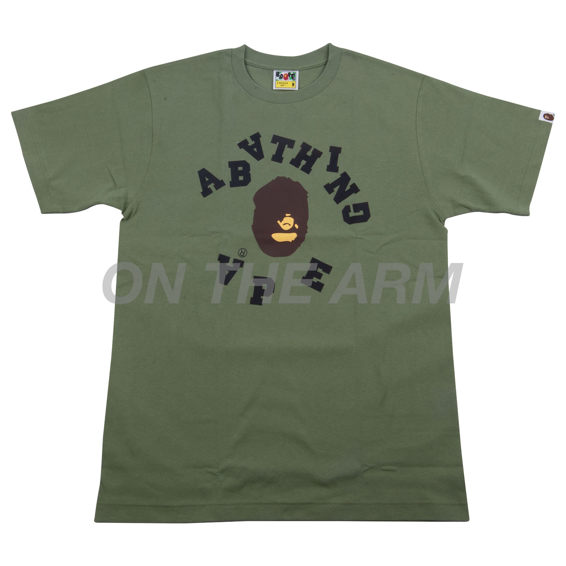 Bape Olive Broken College Logo Tee
