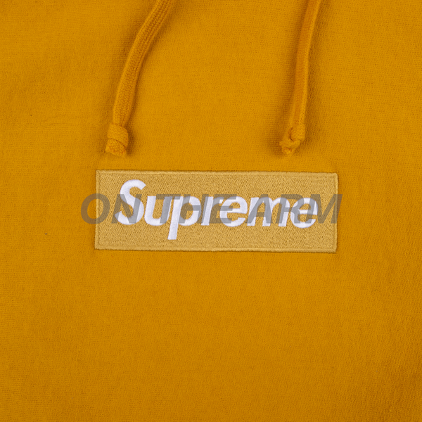 Supreme Gold on Mustard Box Logo Hoodie Sample