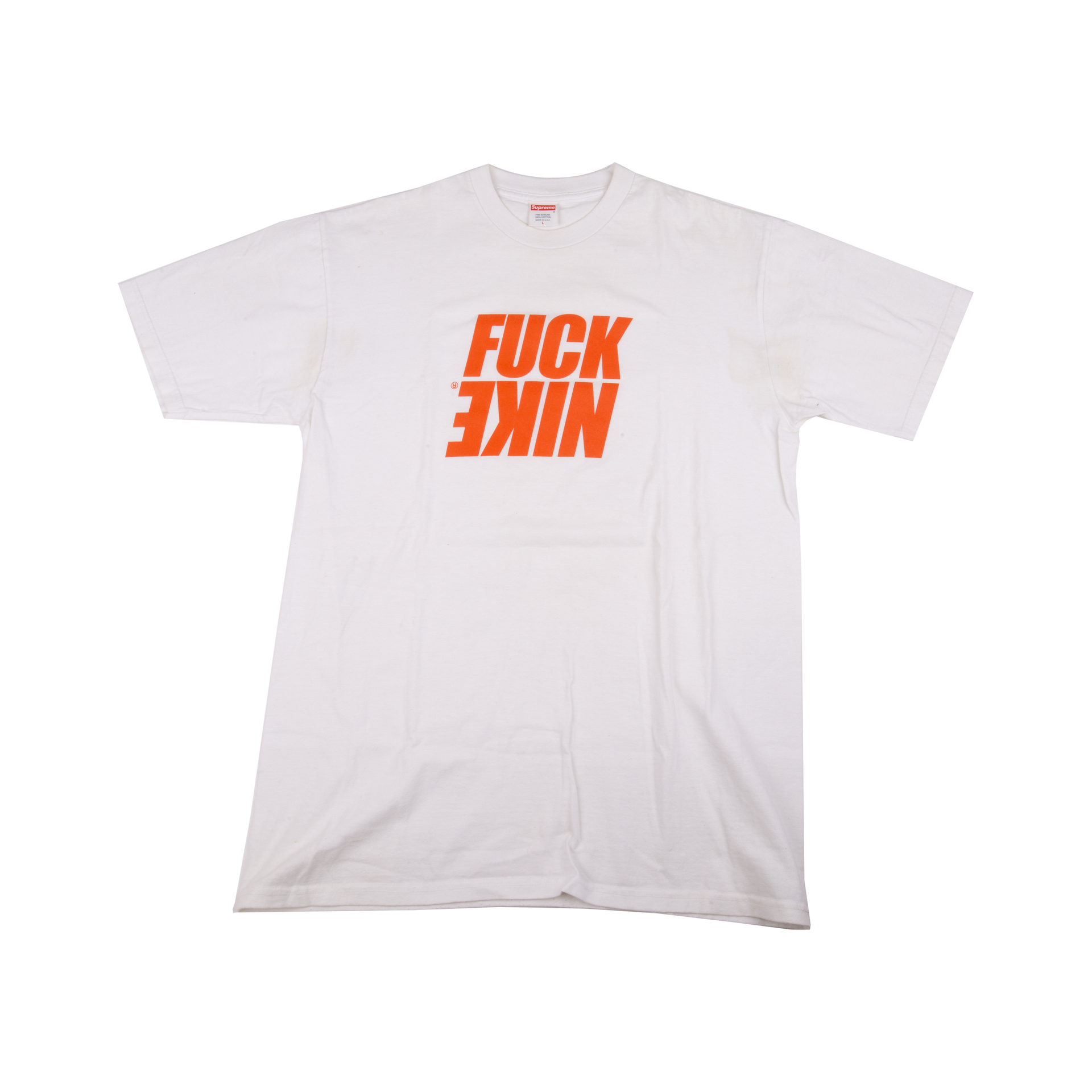 Supreme White/Orange Fuck Nike Tee