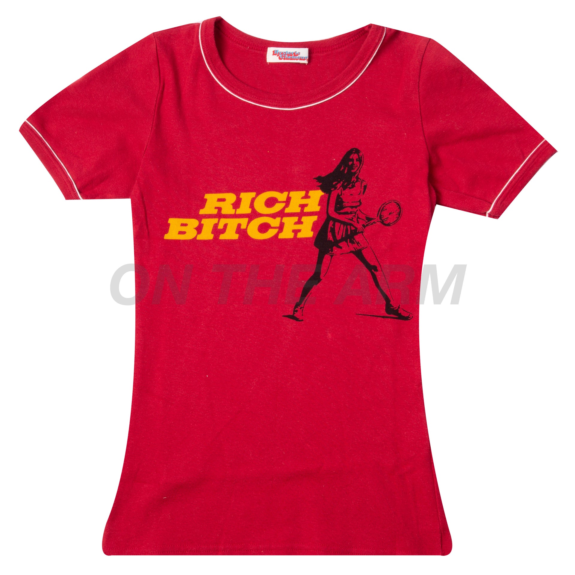 Vintage Red Hysteric Glamour Rich Bitch Crop Tee
