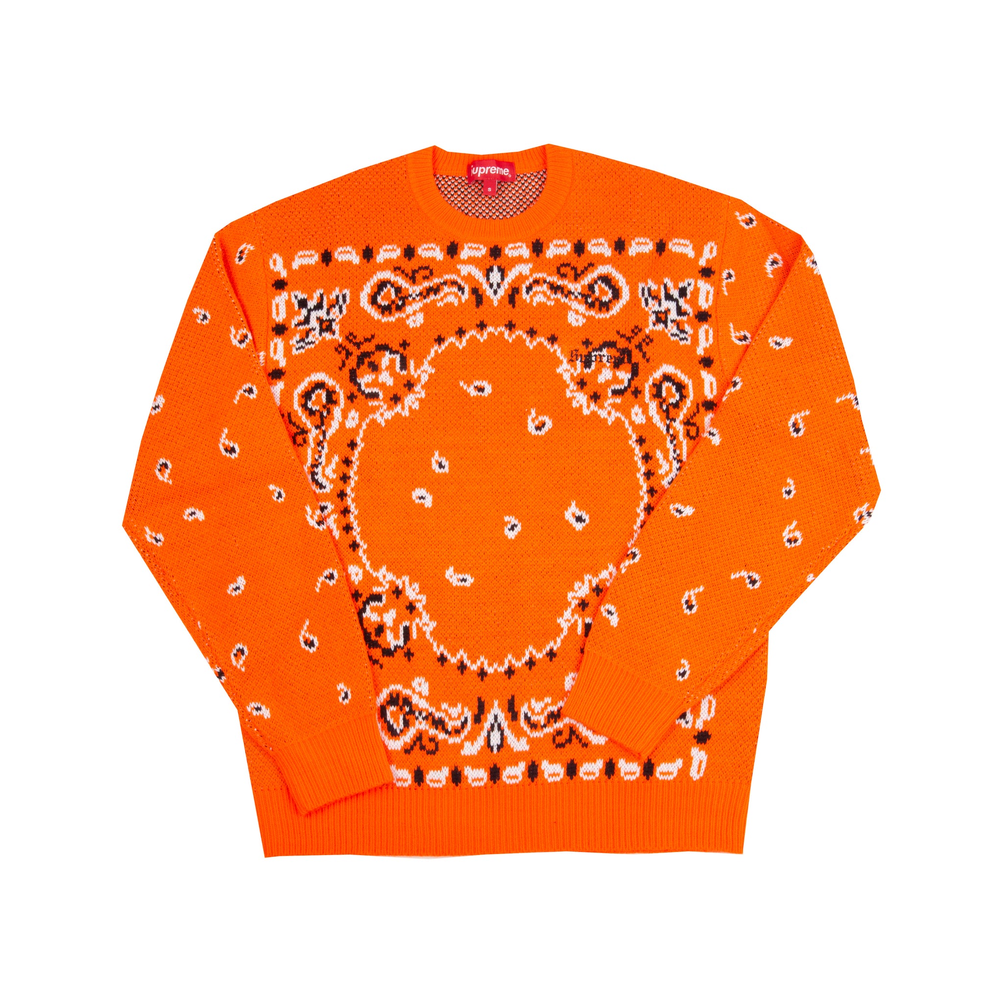Supreme Orange Bandana Knit Sweater