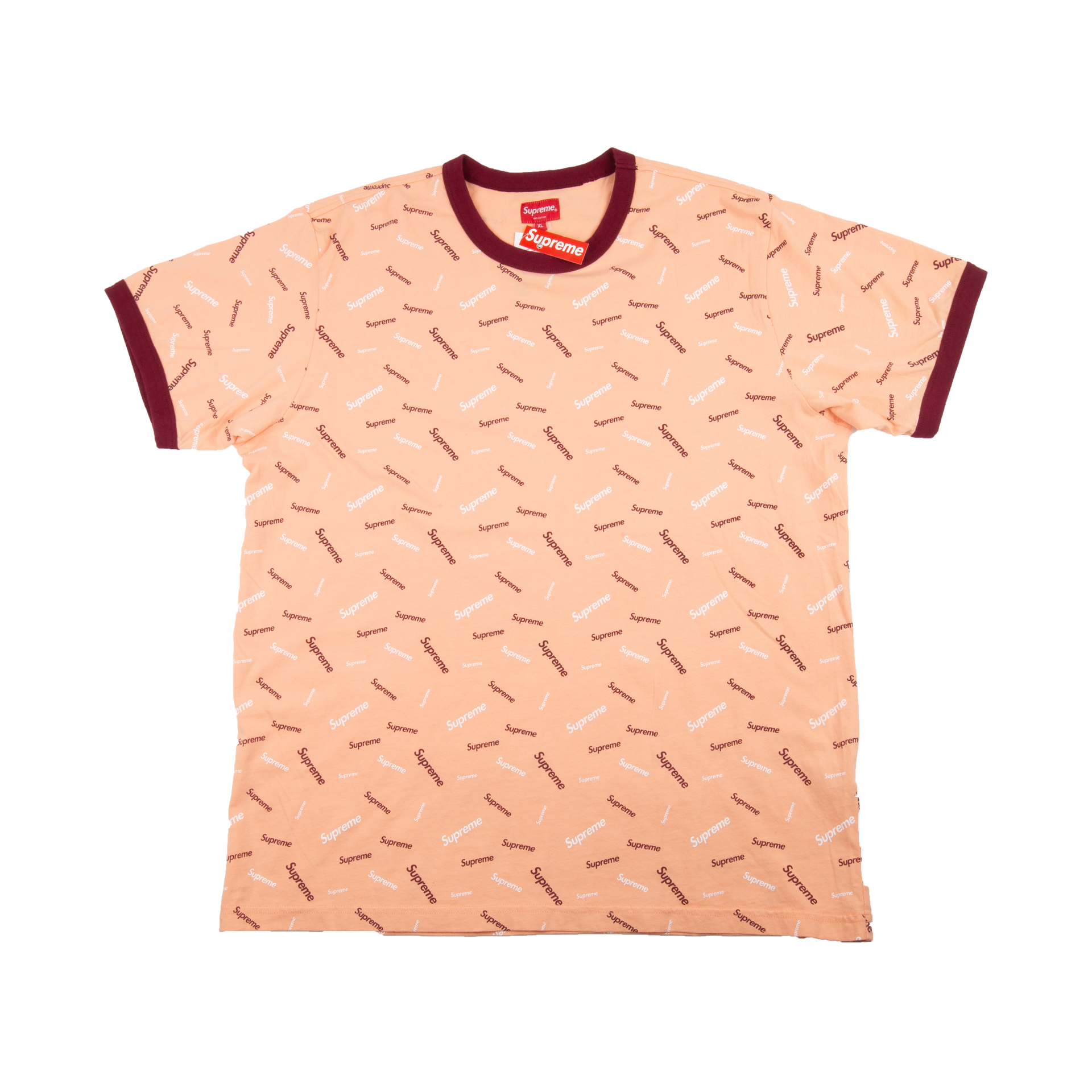 Supreme Peach Scatter Ringer Tee