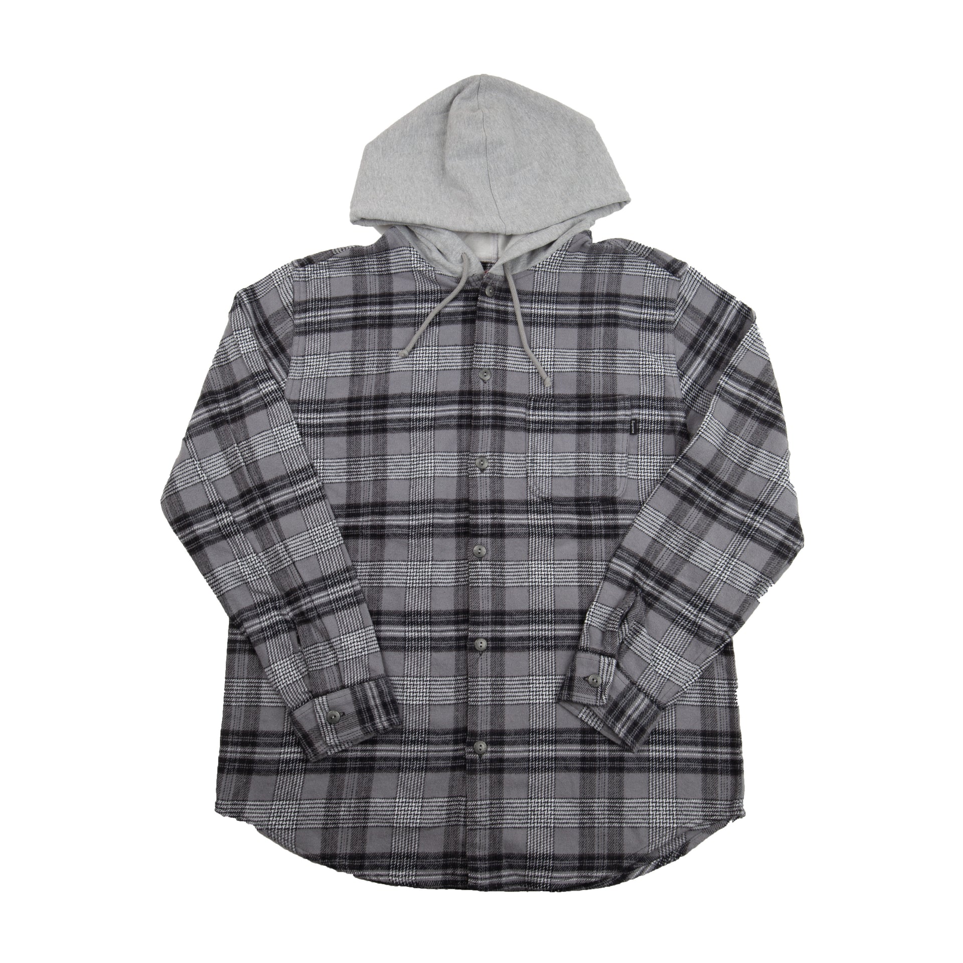 Supreme Black Plaid Hooded Flannel