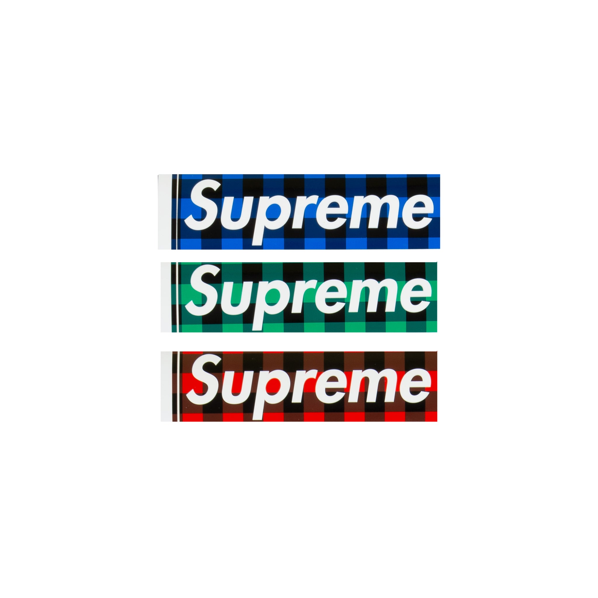 Supreme Buffalo Plaid Box Logo Stickers