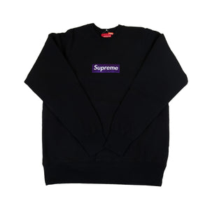 Supreme Black / Purple Box Logo Crew