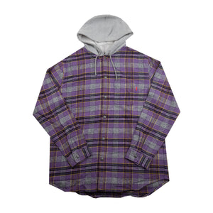 Supreme Purple Plaid Hooded Flannel