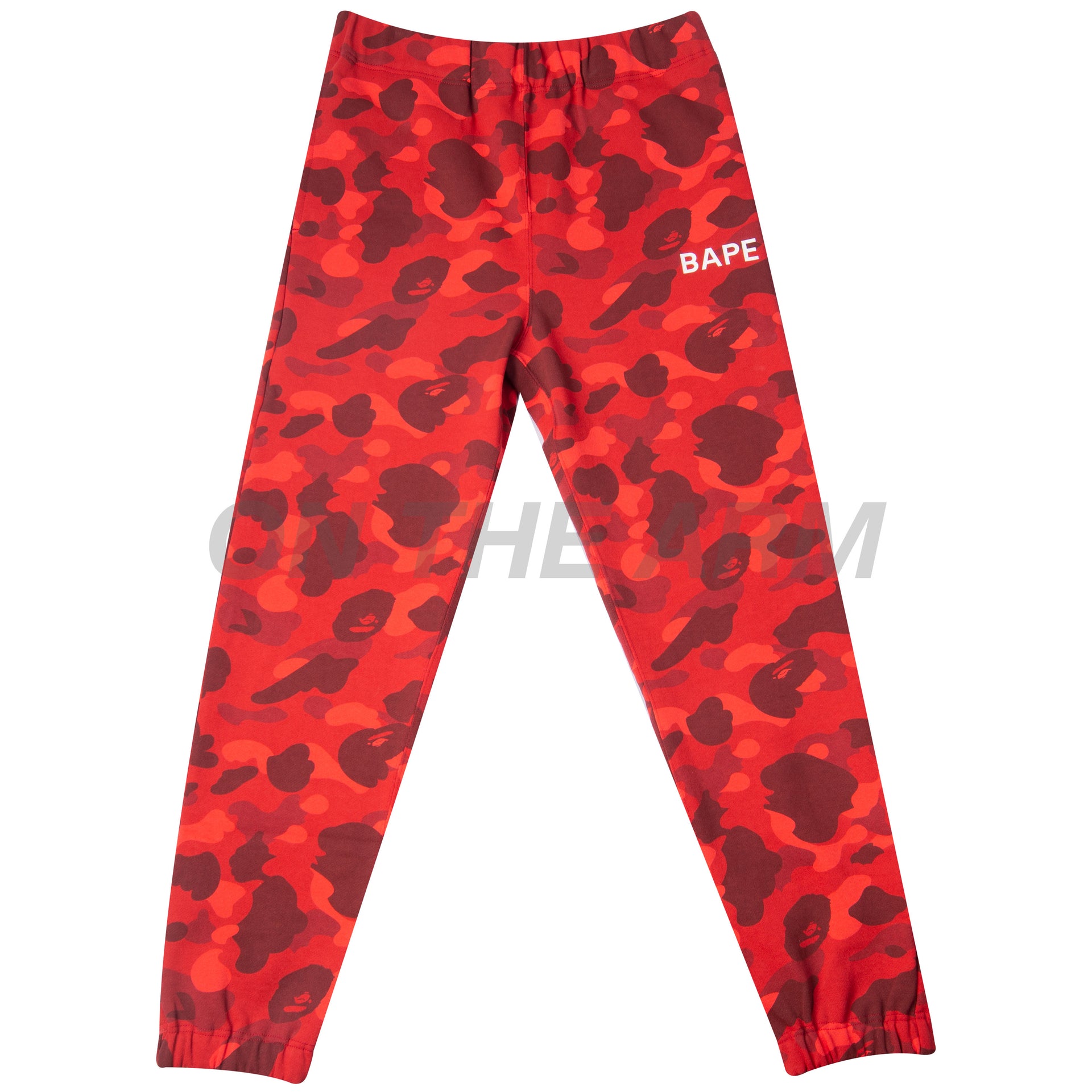 Bape Red Color Camo Sweats