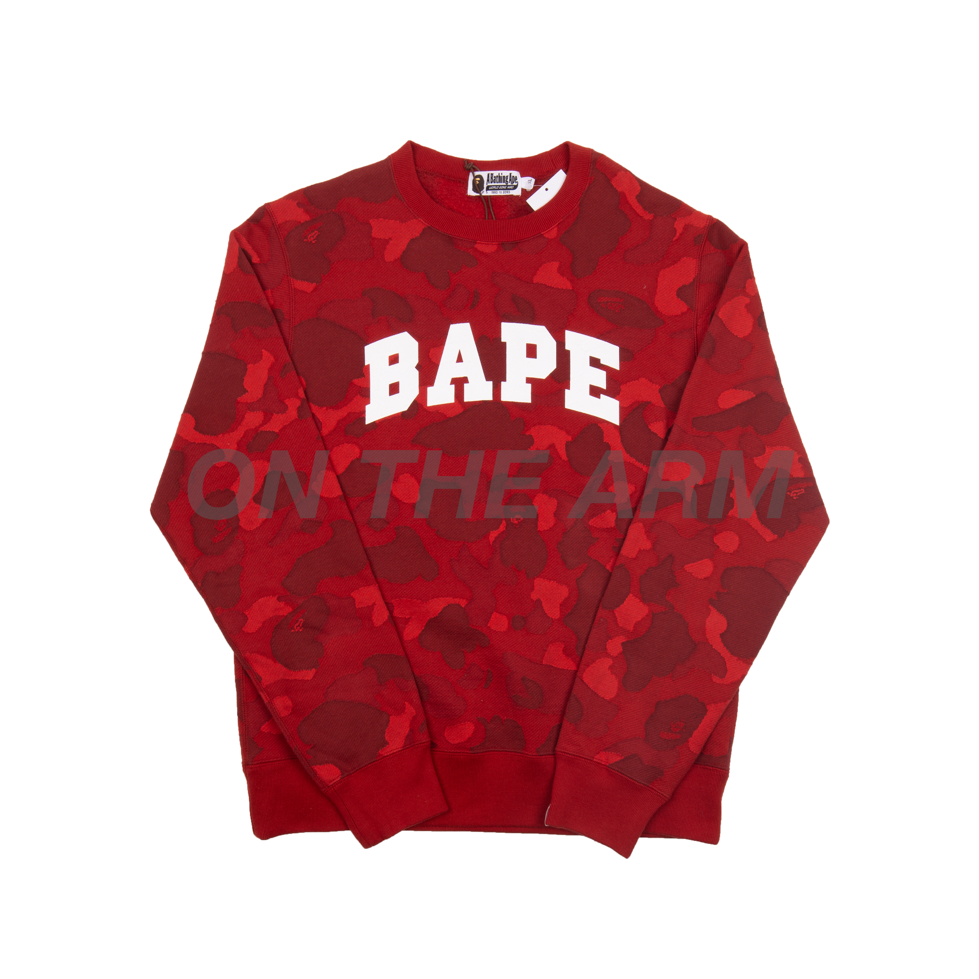 Bape Red Camo Jacquard Crew