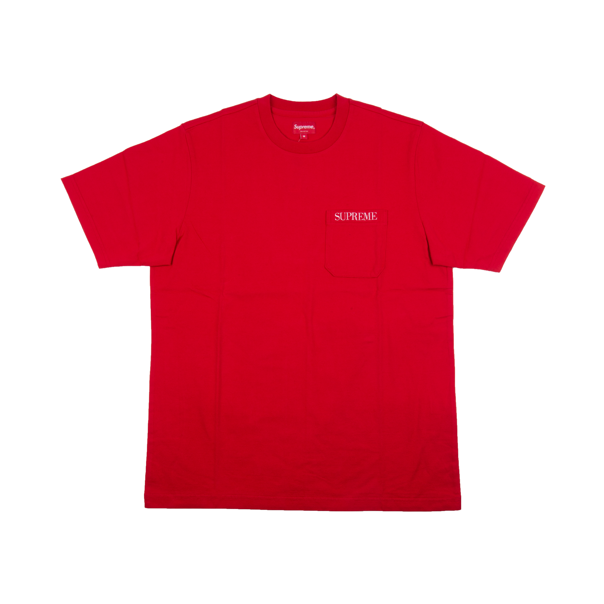 Supreme Red Embroidered Pocket Tee – On The Arm