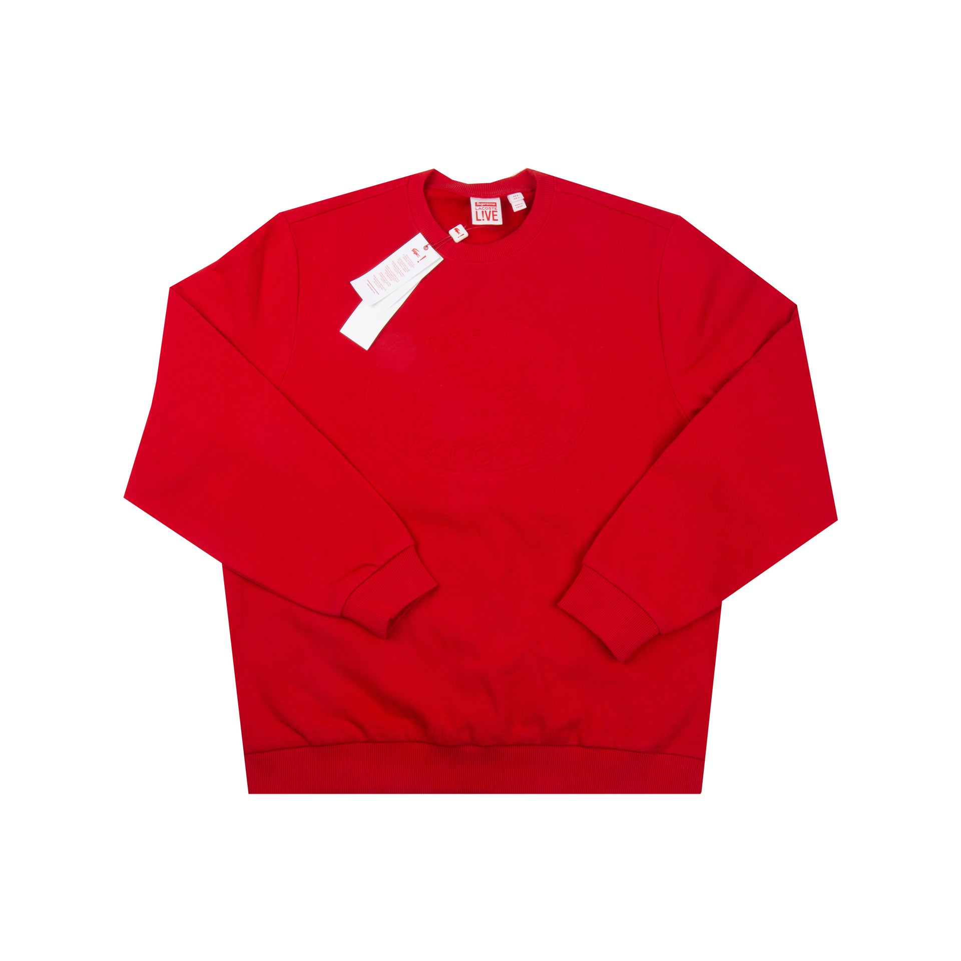 Supreme Red Lacoste Pique Crew