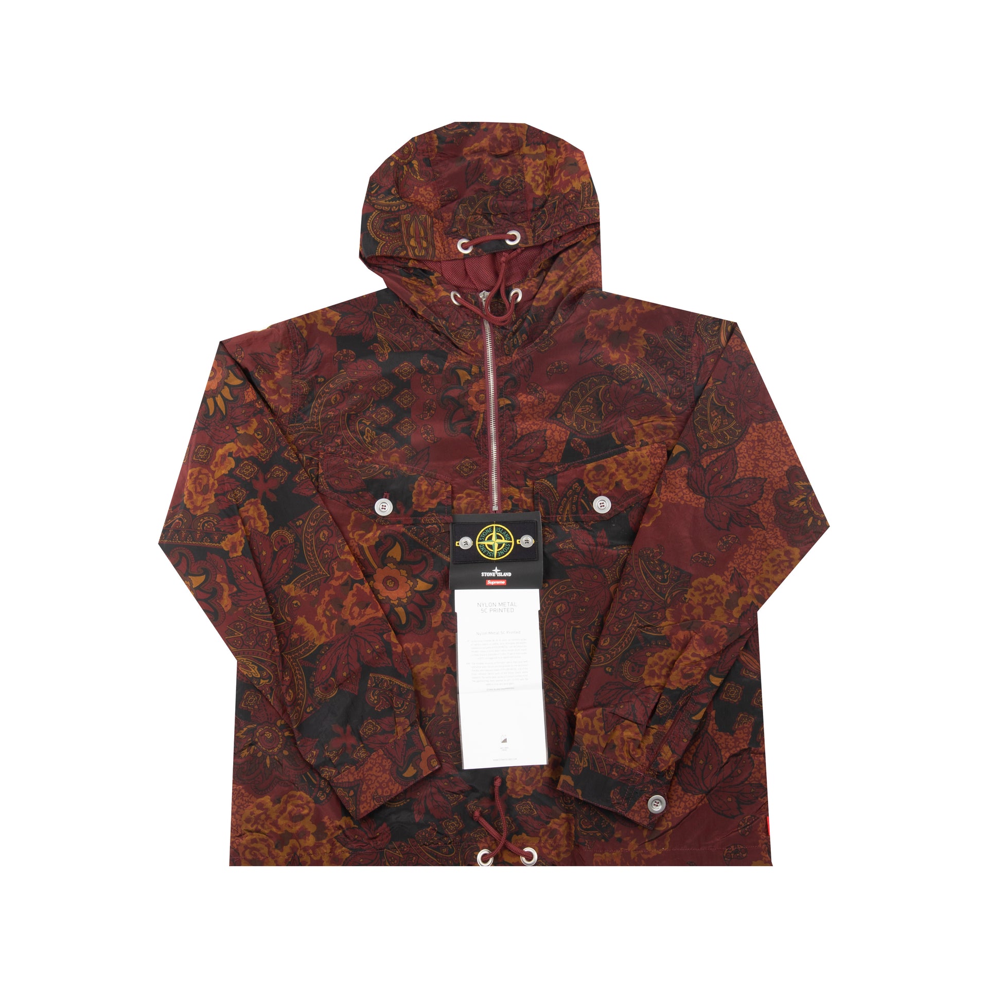 Supreme Burgundy Stone Island Nylon Metal 5C Anorak