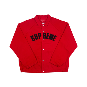 Supreme Red Snap Front Twill Jacket