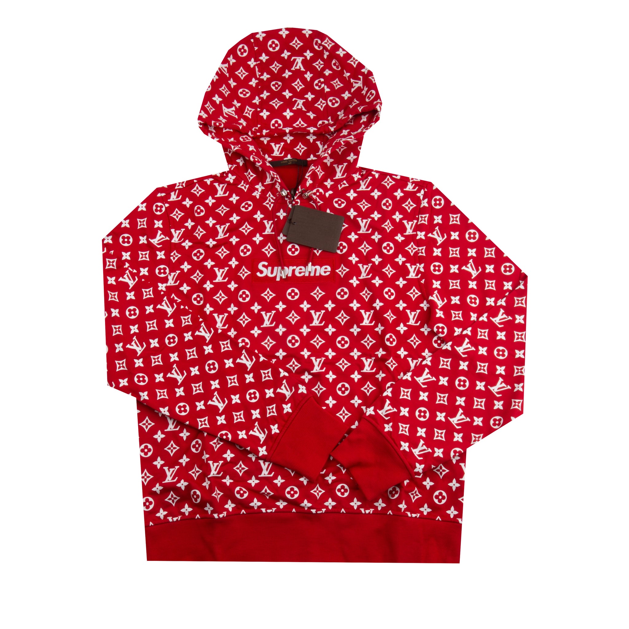 supreme red louis vuitton hoodie