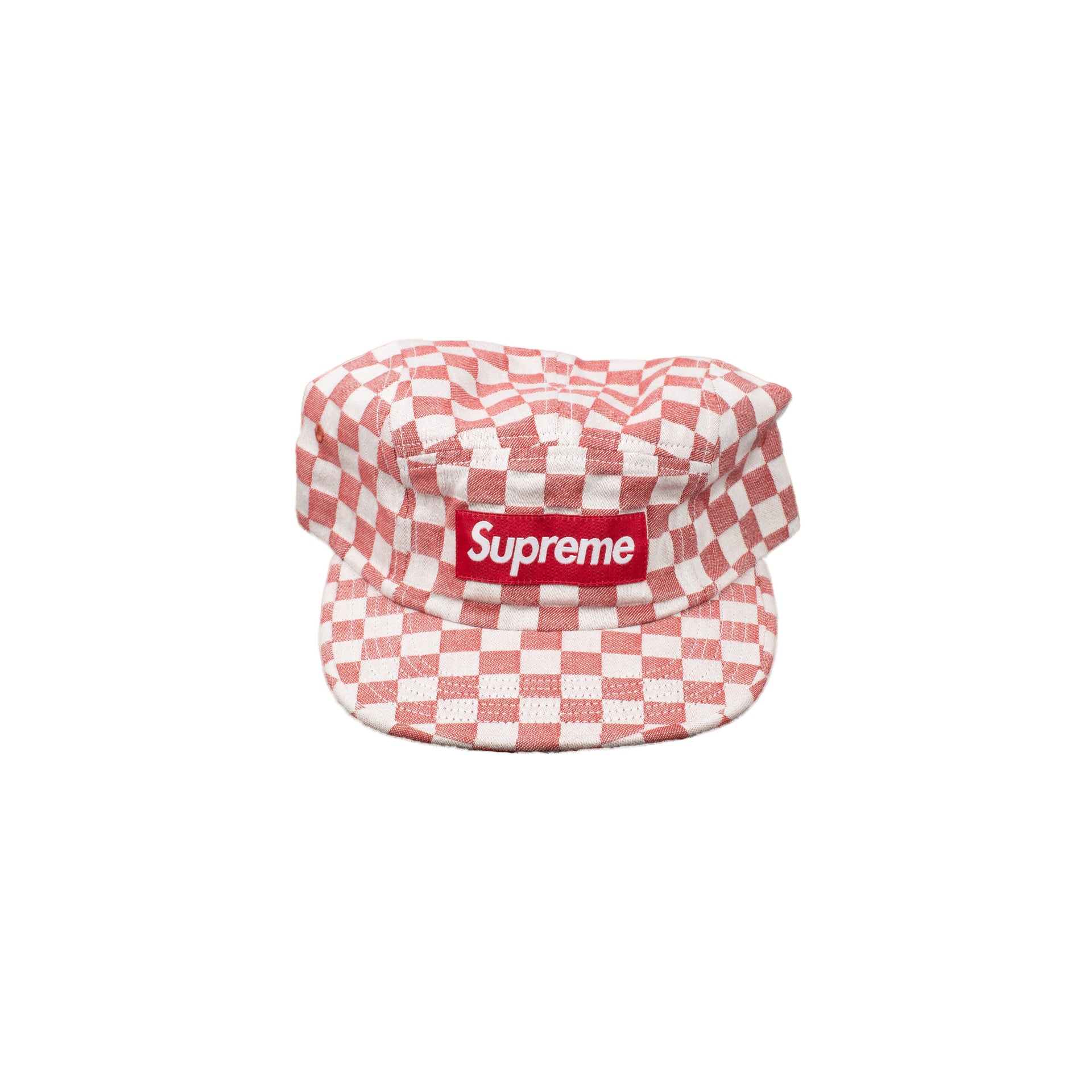 Supreme Red Checkered Camp Cap