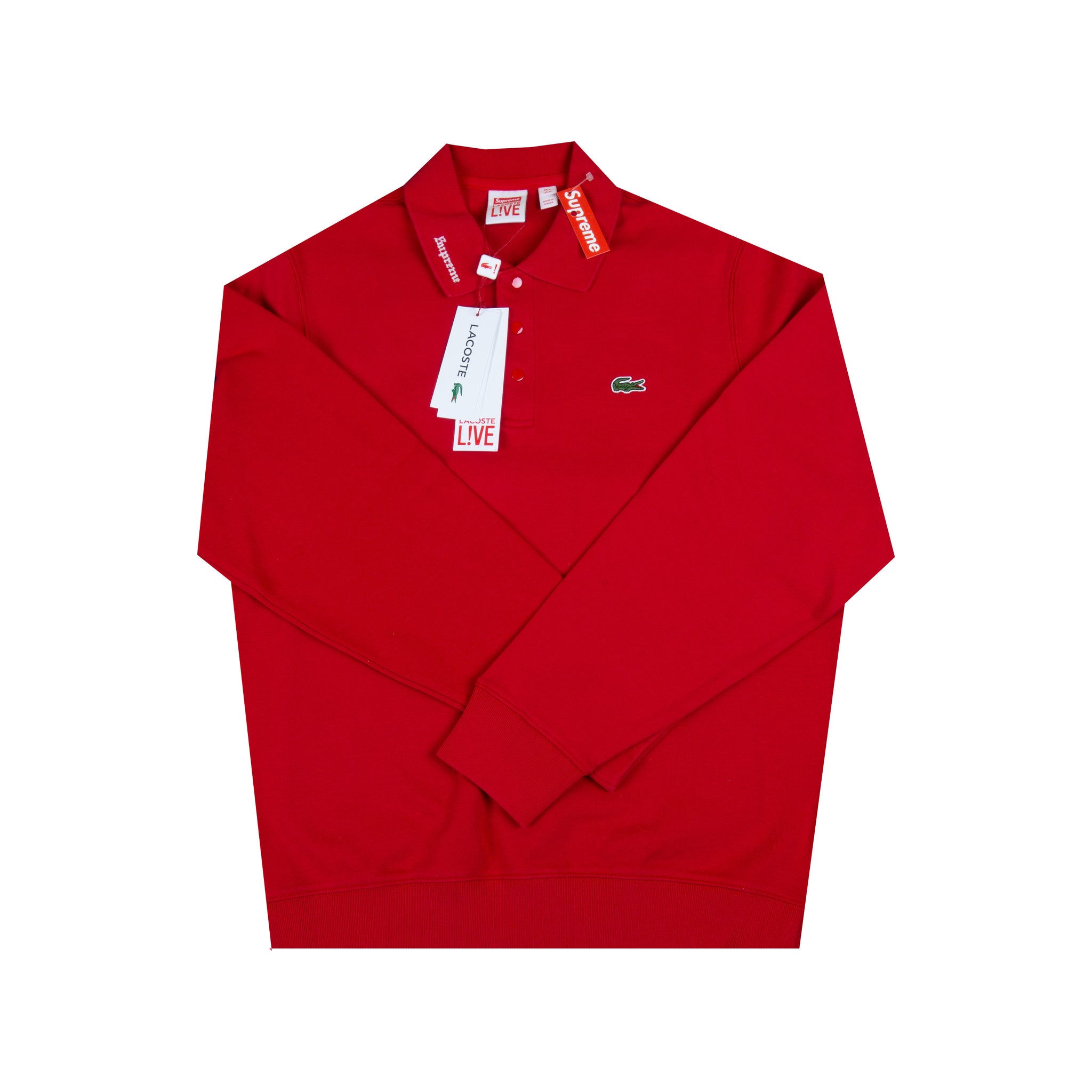 Supreme Red Lacoste Jersey Polo