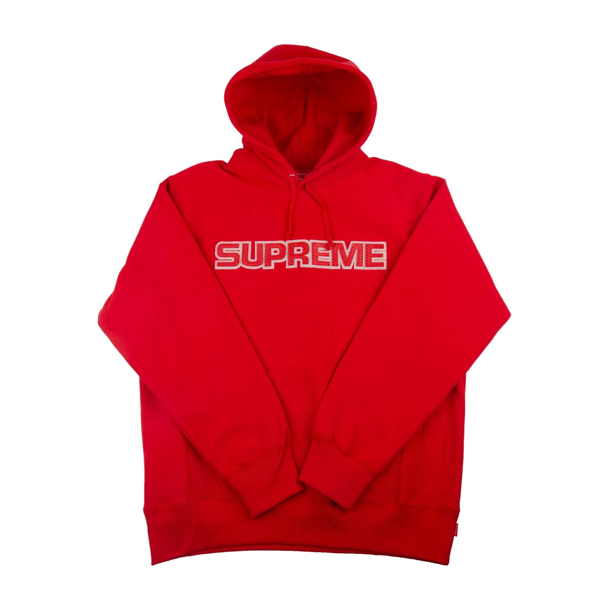 Supreme Red Perforated Leather Hoodie