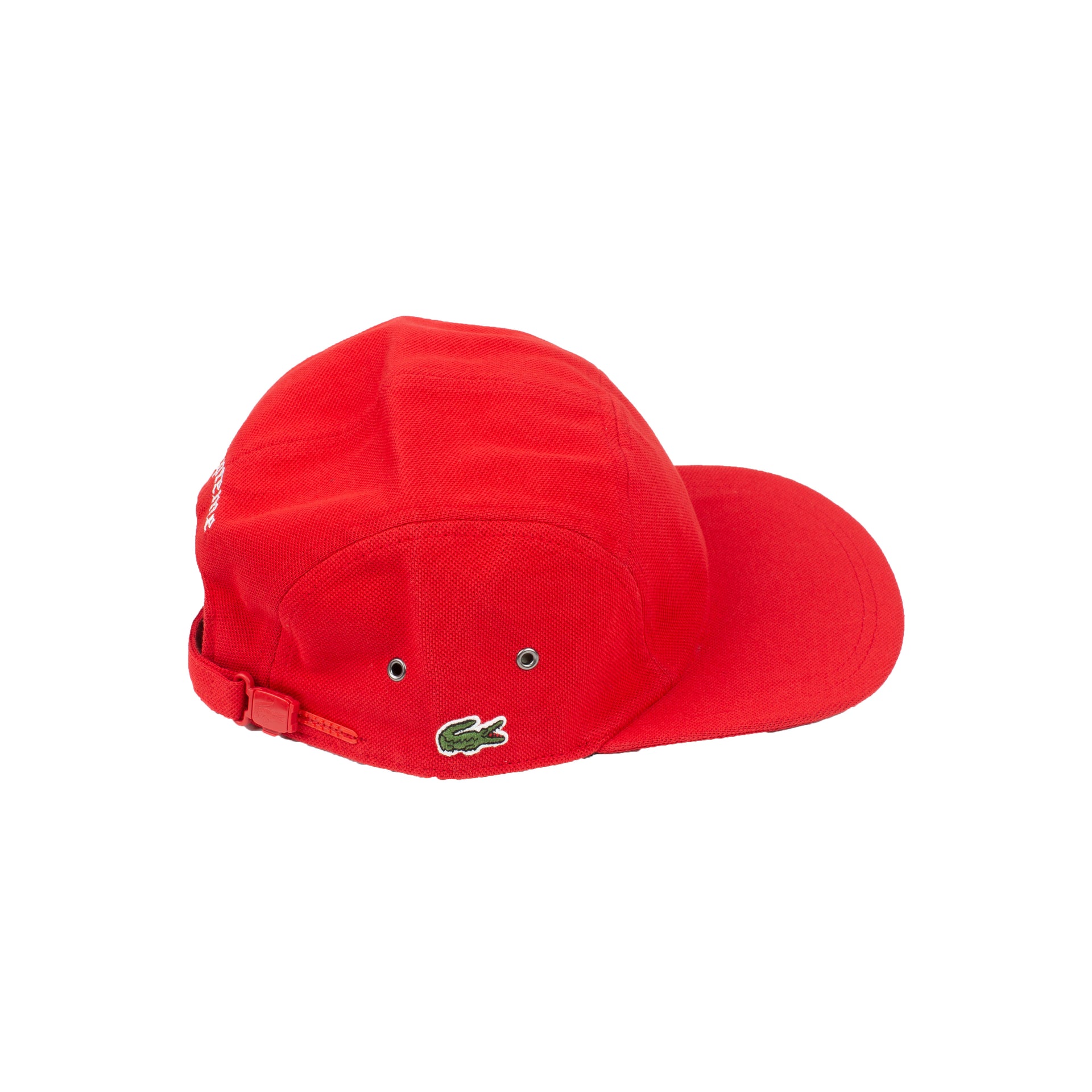 Supreme Red Lacoste Pique Camp Cap