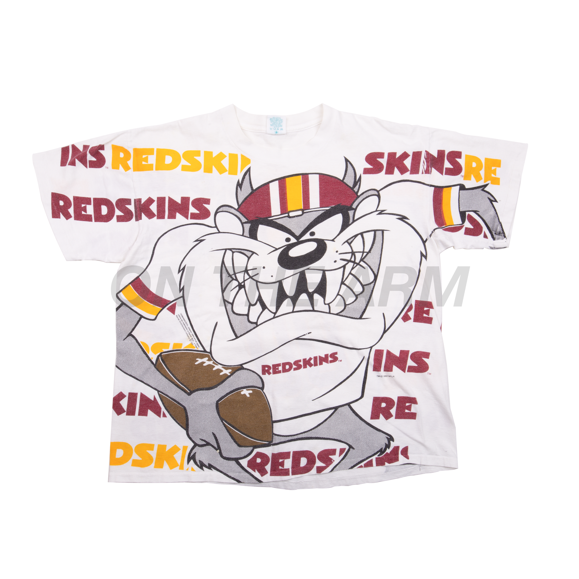 Vintage White Taz Redskins Tee
