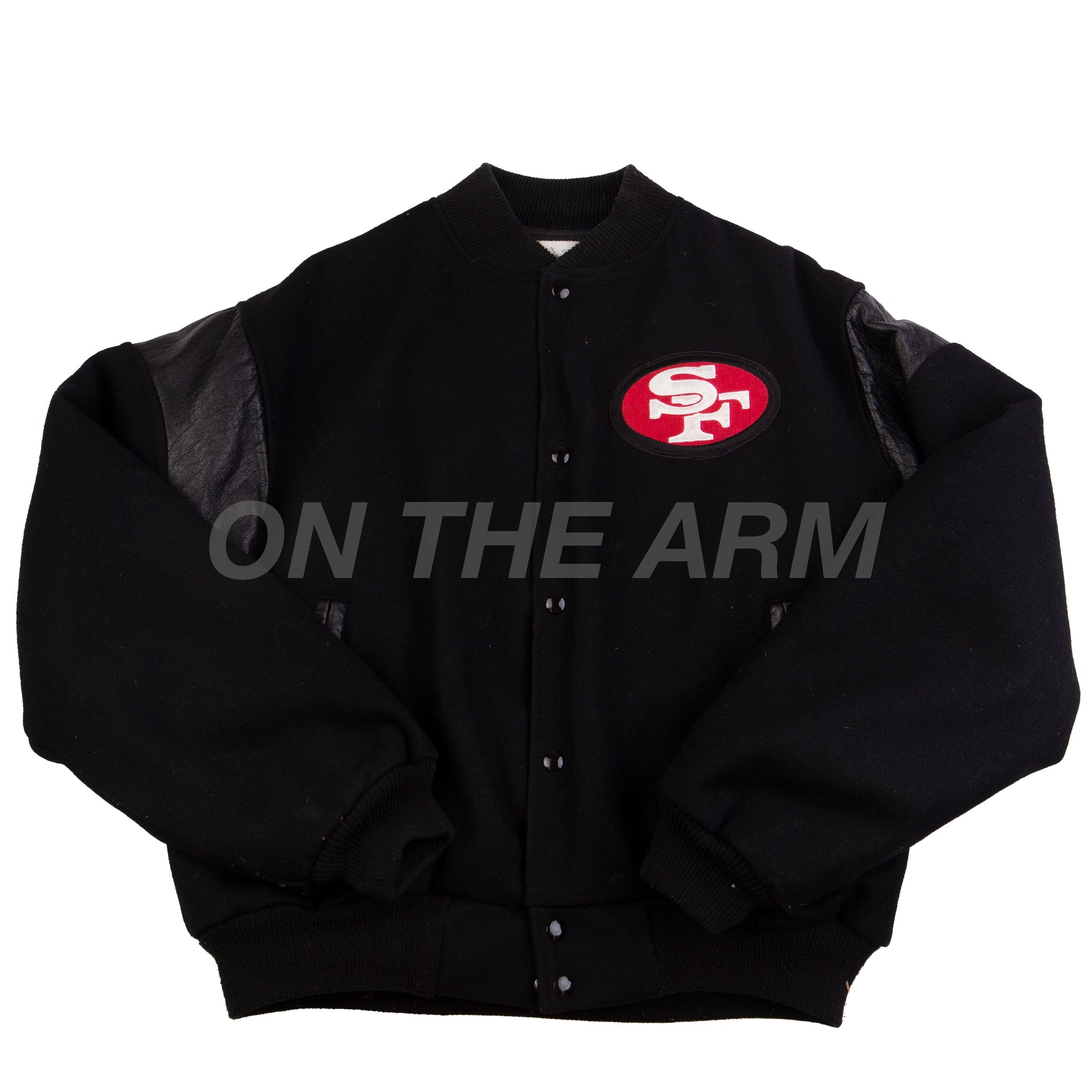 Vintage Black Chalkline 49ers Varsity Jacket