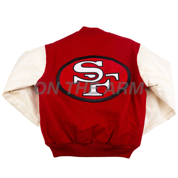 Vintage Red Chalkline 49ers Varsity Jacket
