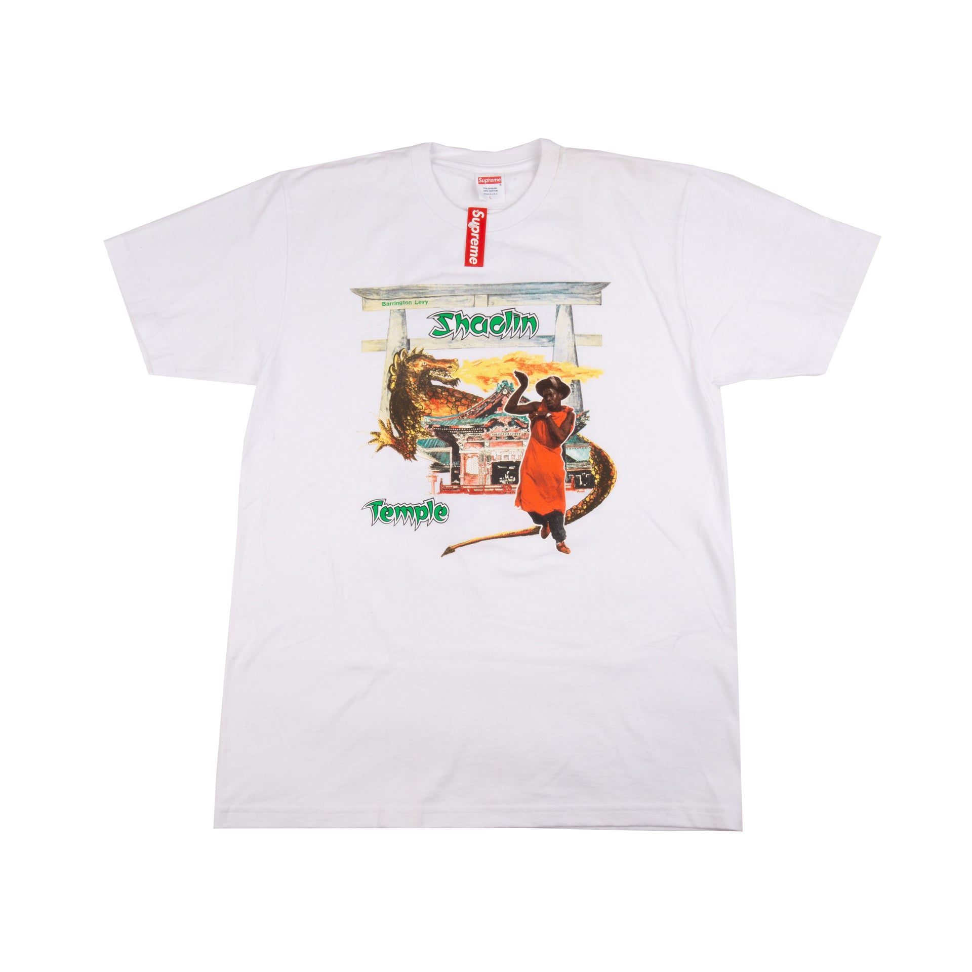Supreme White Barrington Levy Shaolin Tee