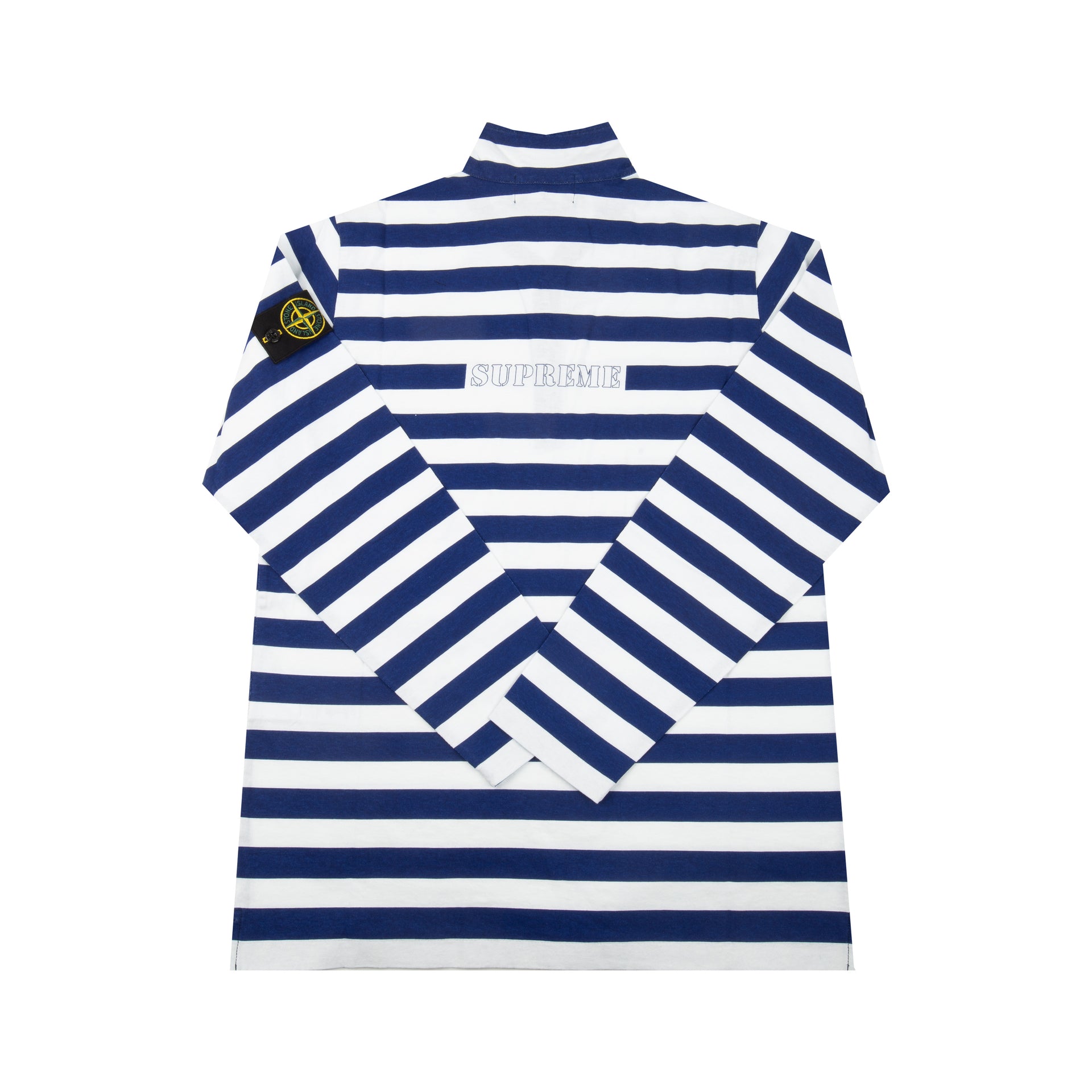 Supreme White Stone Island Striped Quarter Zip Top