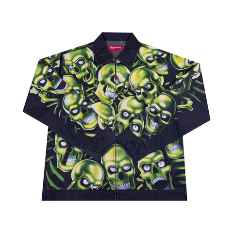 Supreme Liquid Blue Skull Pile Work Jacket