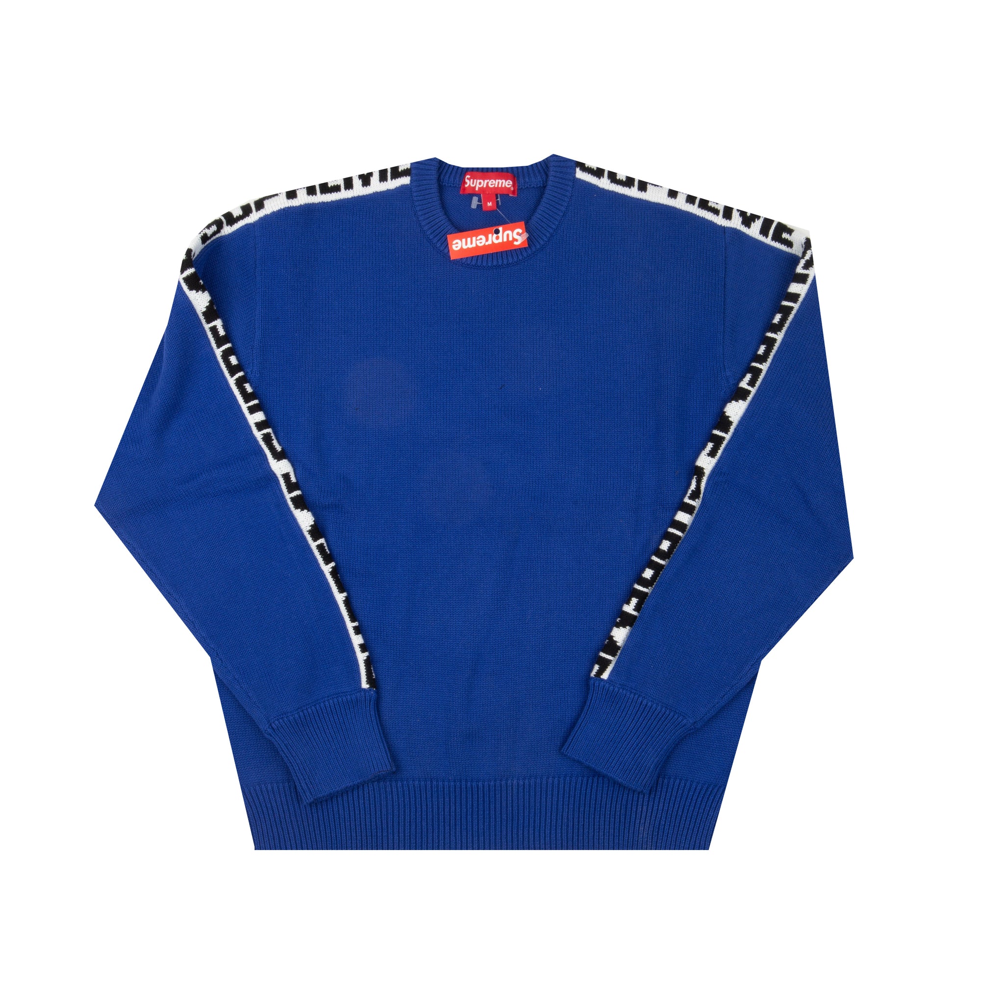 Supreme Blue Sleeve Logo Sweater – On The Arm