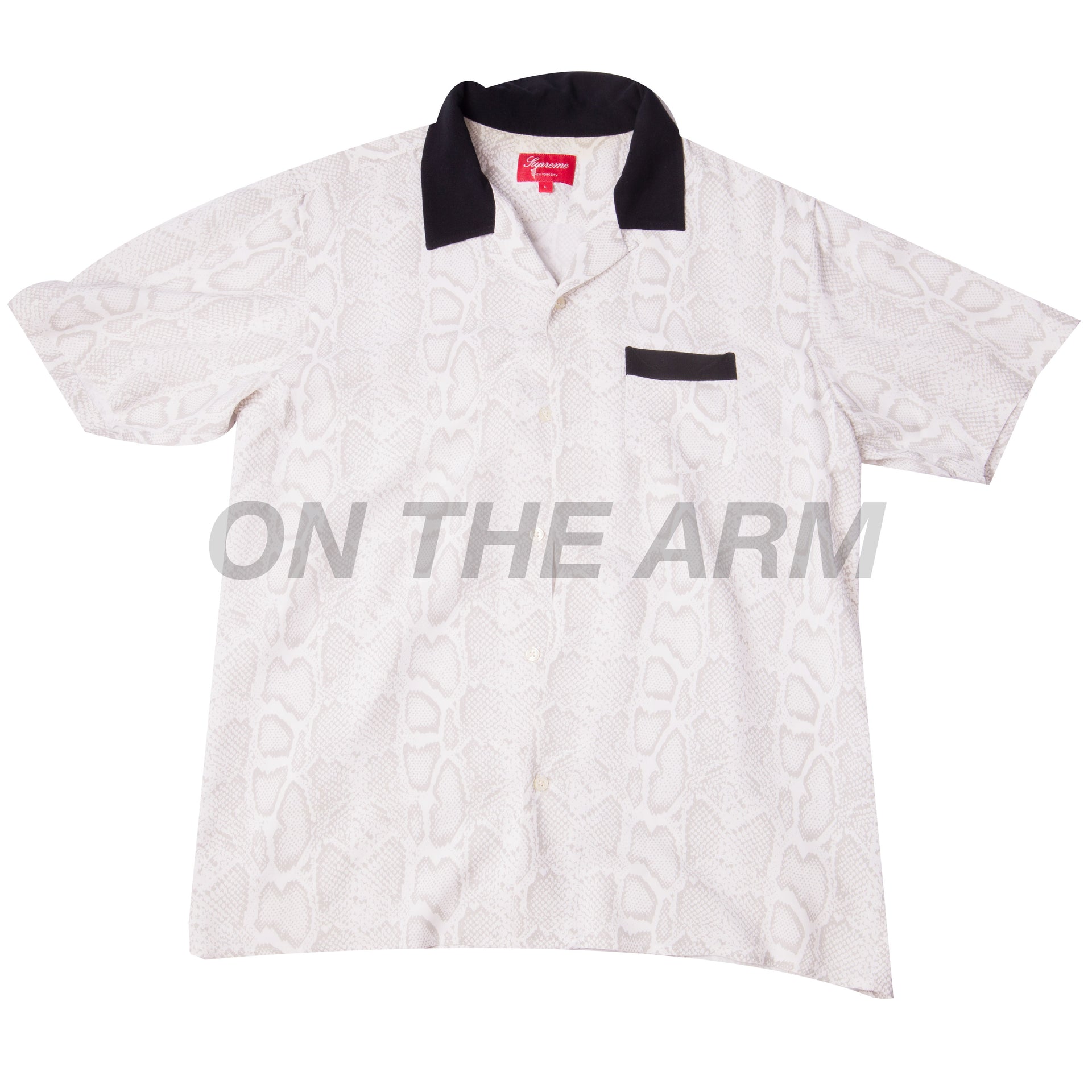 Supreme White Snakeskin Rayon Shirt USED