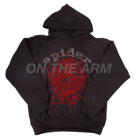 SPIDER Black Rhinestone Hoodie