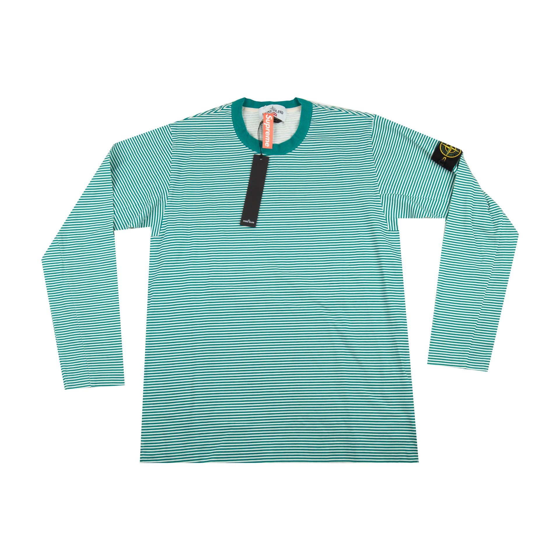 Supreme Green Stone Island Striped L/S