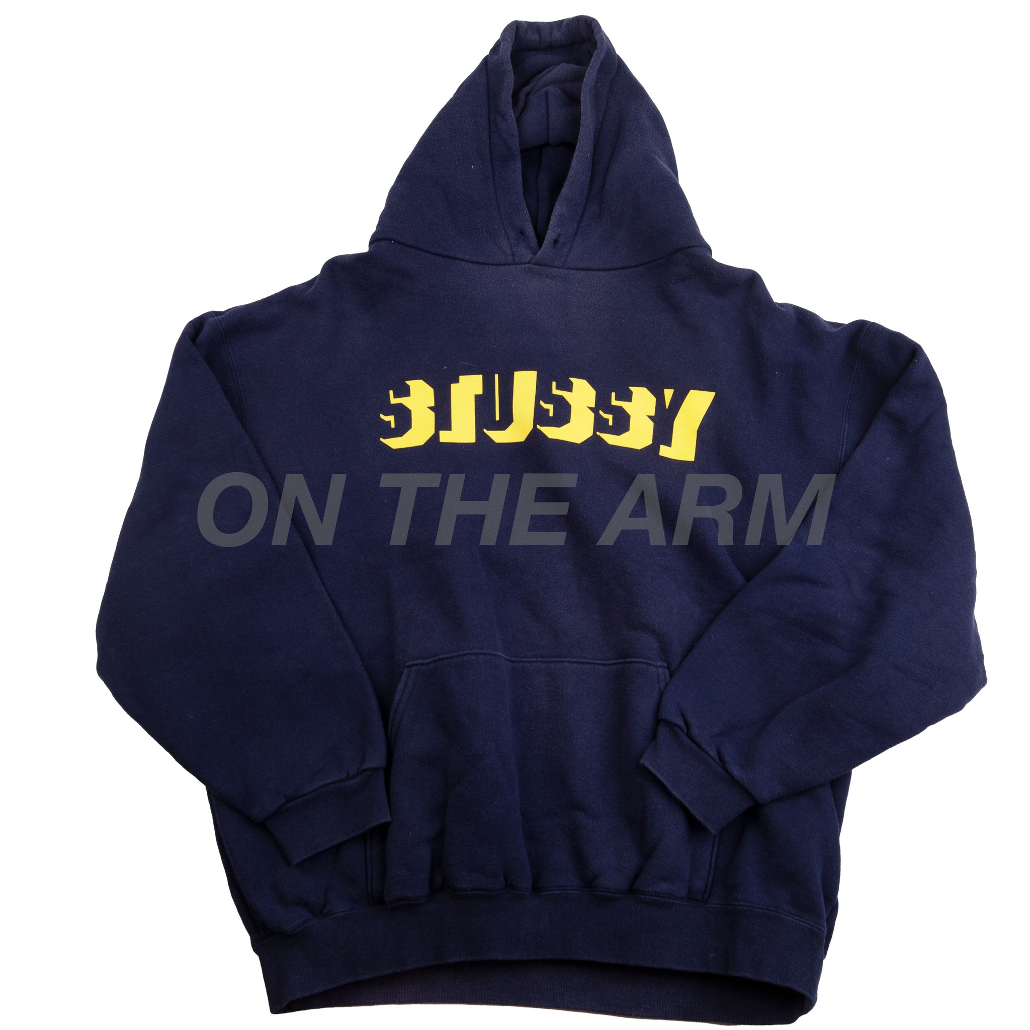 Stussy Navy 3D Text Hoodie (1990's) USED