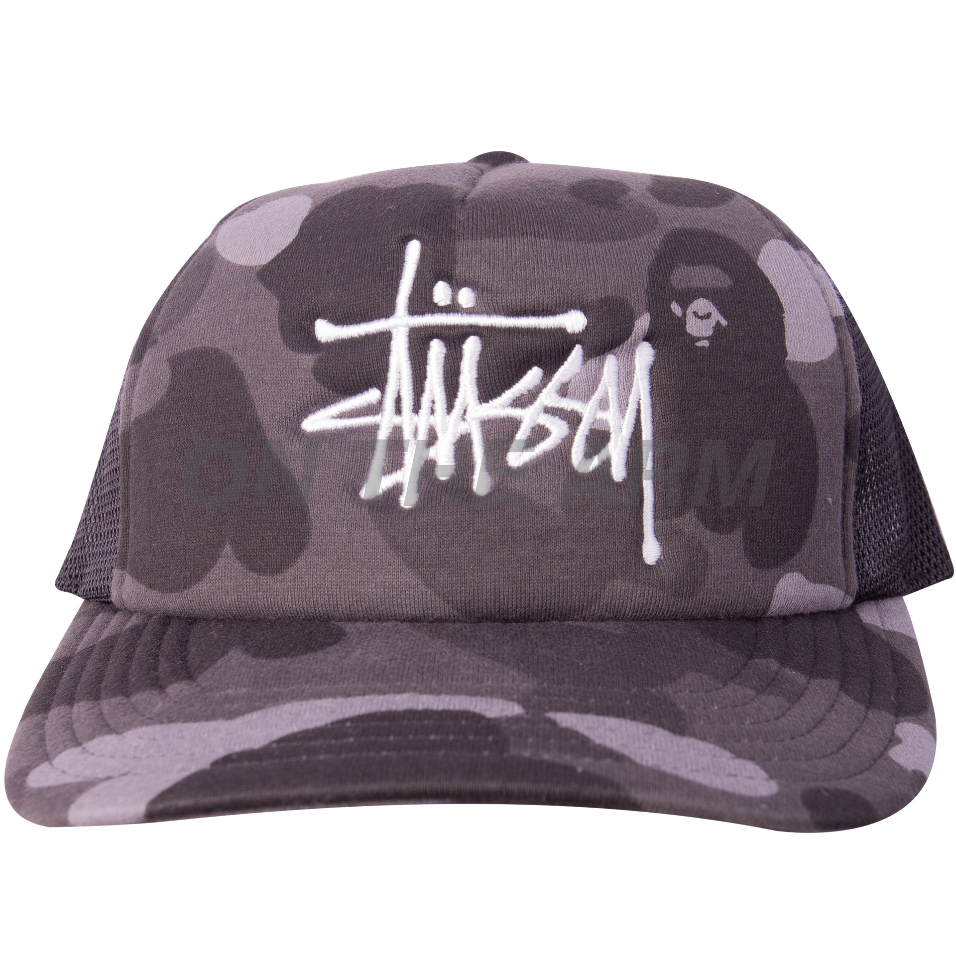 Bape Black Camo Stussy Trucker Hat