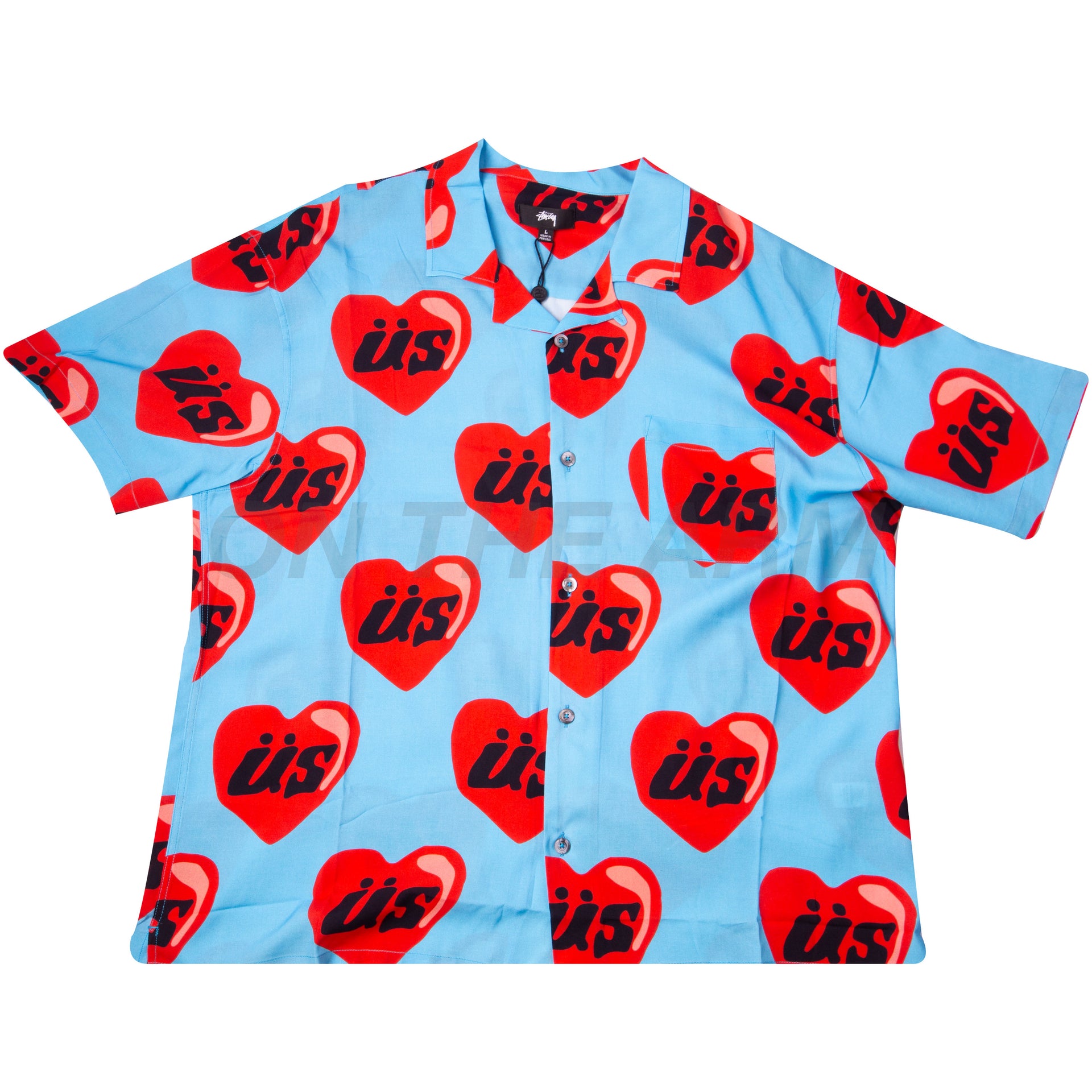 Cactus Plant Flea Market Blue Stussy Heart Button Up