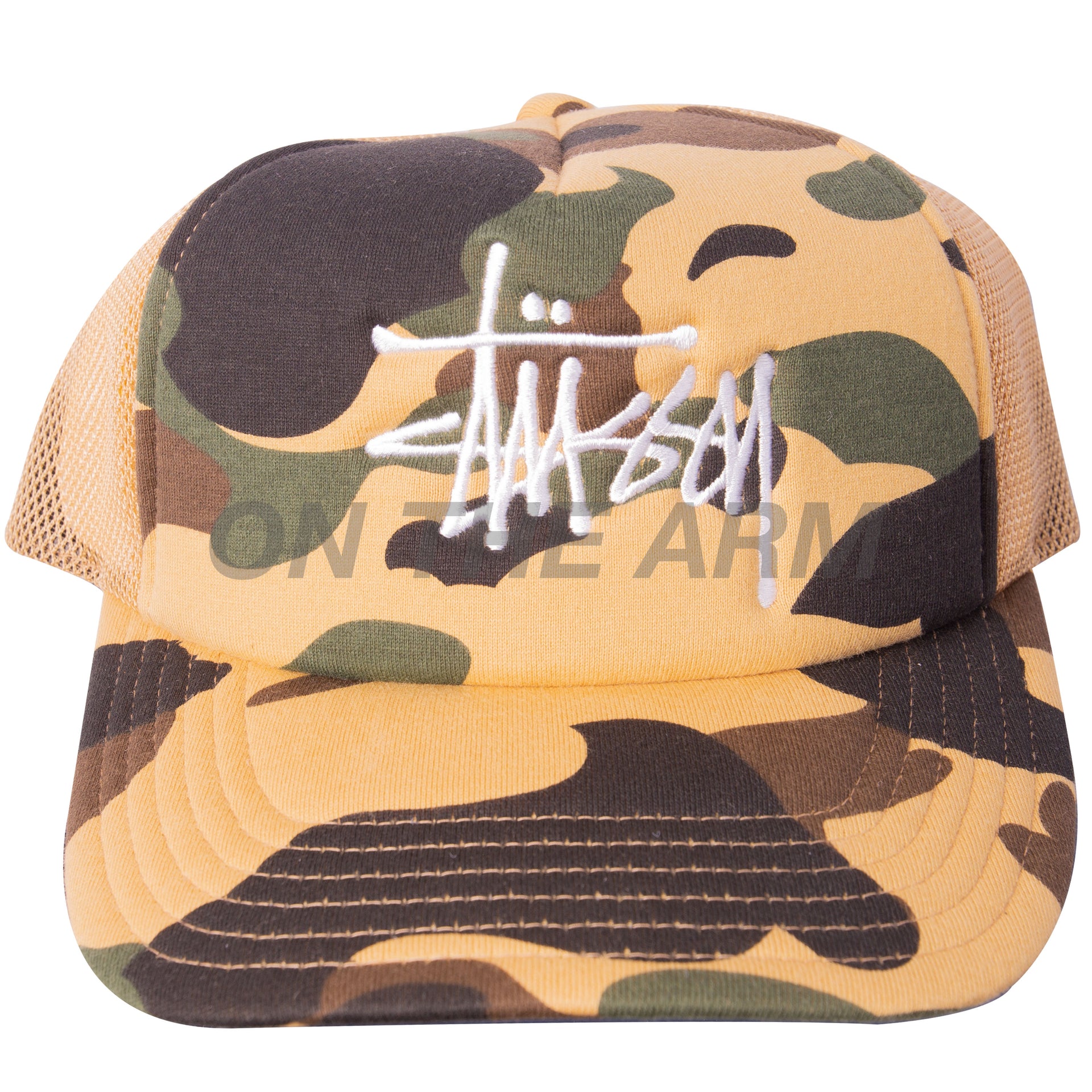 Bape Yellow Camo Stussy Trucker Hat
