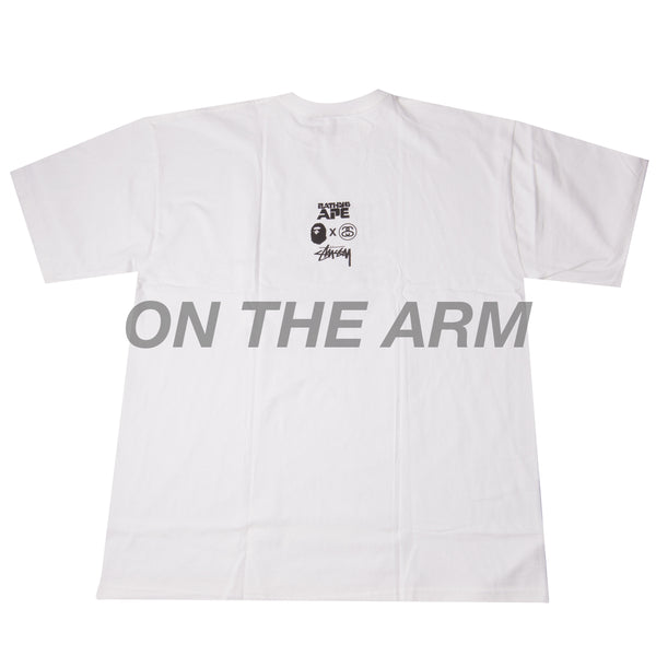 Stussy White Bape Survival Of The Fittest Tee