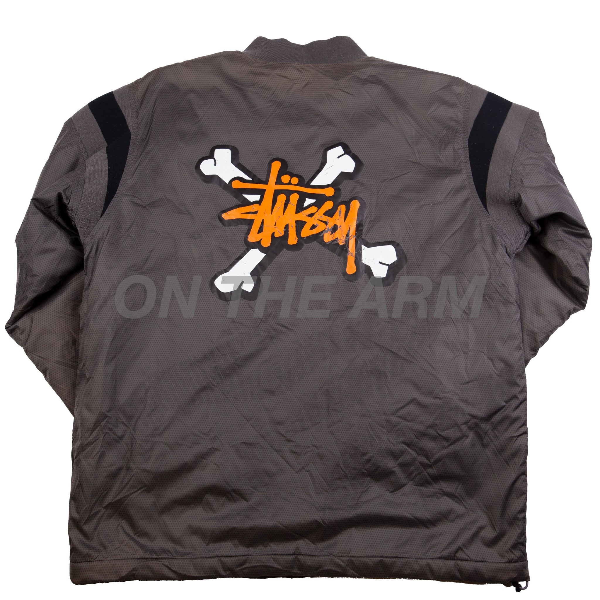 Stussy Olive Crossbones Batting Jacket (1990's) PRE-OWNED – On The Arm