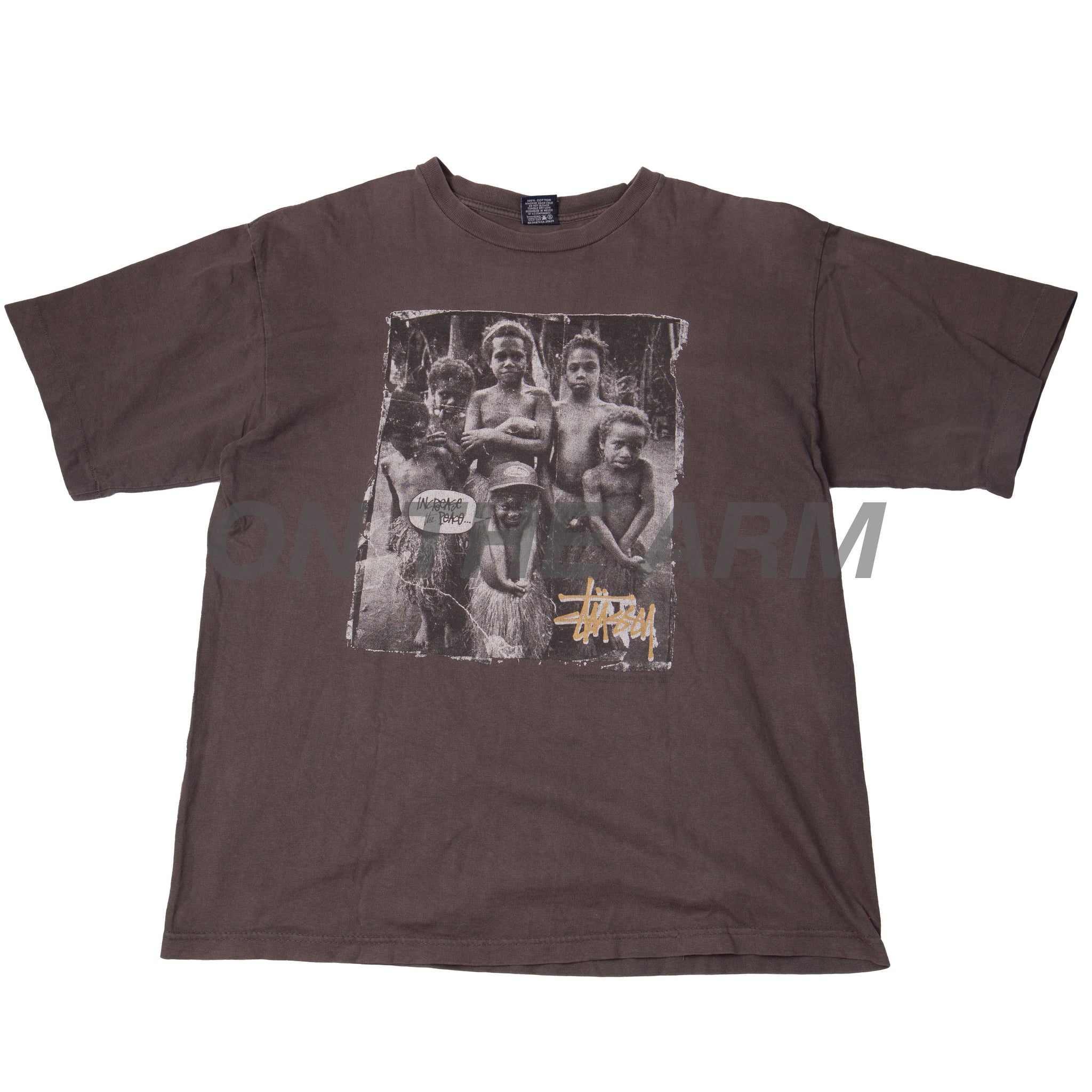 Stussy Charcoal Increase The Peace Photo Tee (1990's) PRE-OWNED